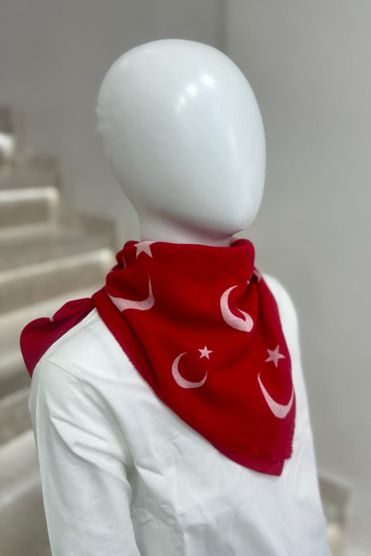 Mojo Unisex Türk Bayraklı Fular- Bandana 1919 Kırmızı