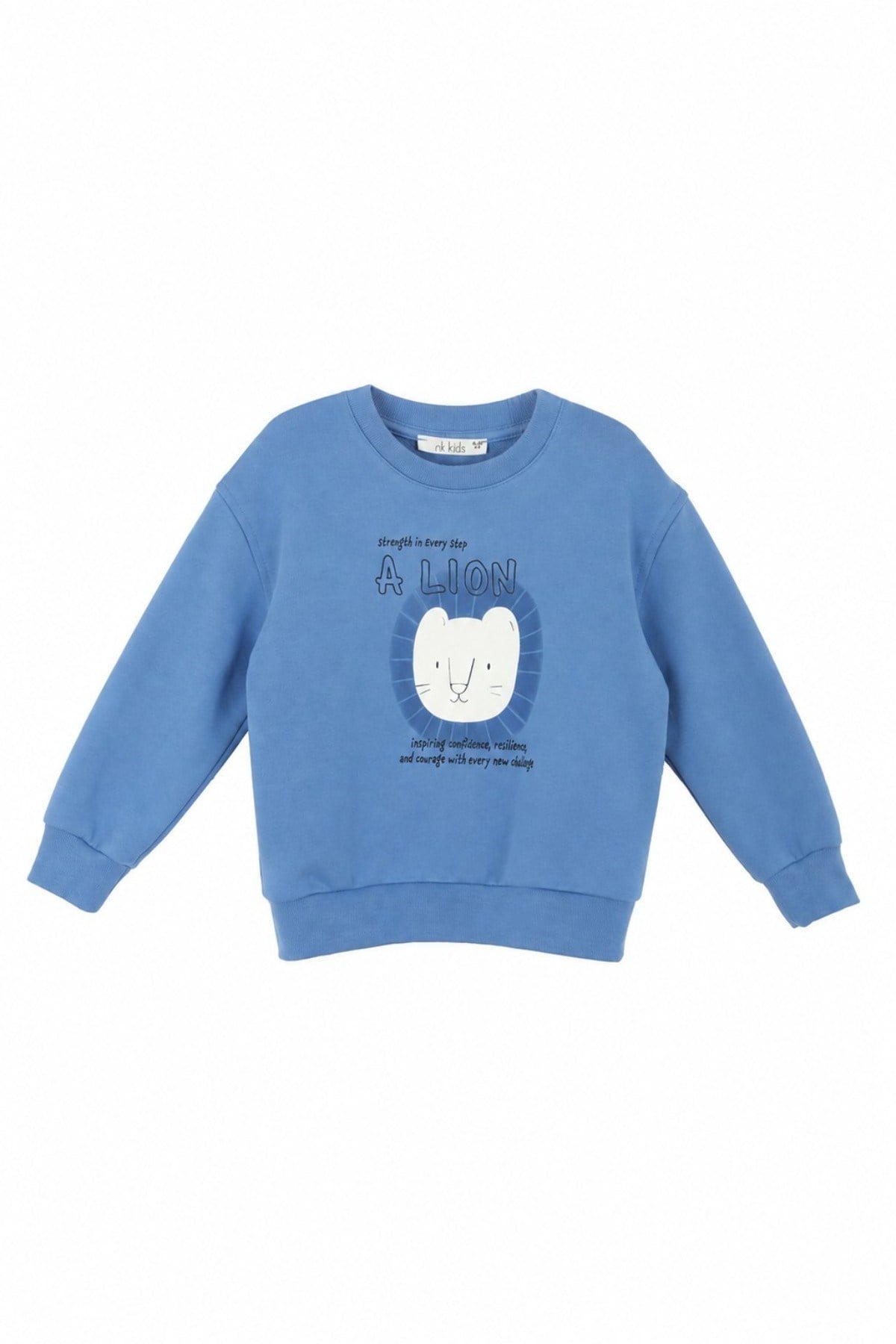 Nk Kids Erkek Bebek 1-4 Yaş Aslan Desenli Sweatshirt Mavi