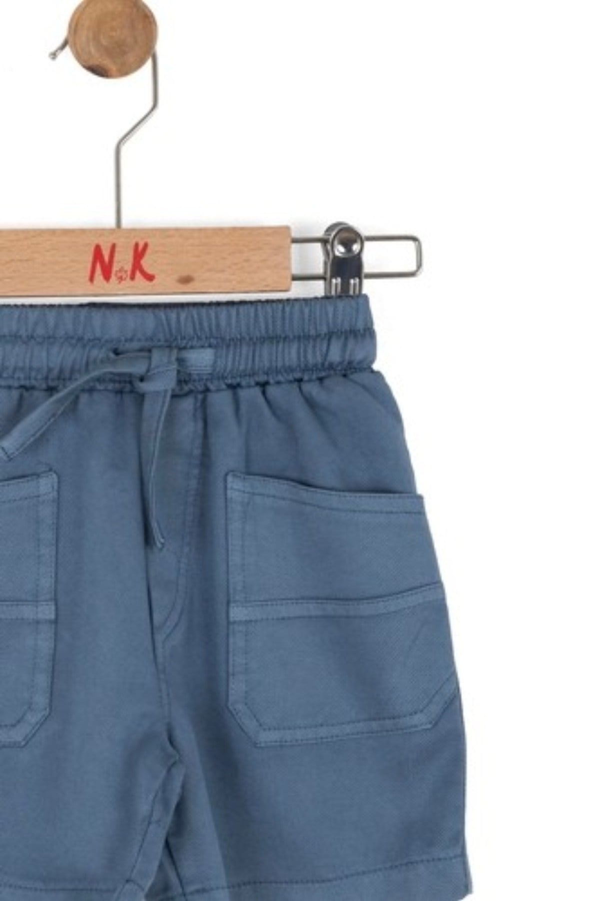 Nk Kids Erkek Bebek 1-4 Yaş Lastikli Bel Kanvas Şort İndigo