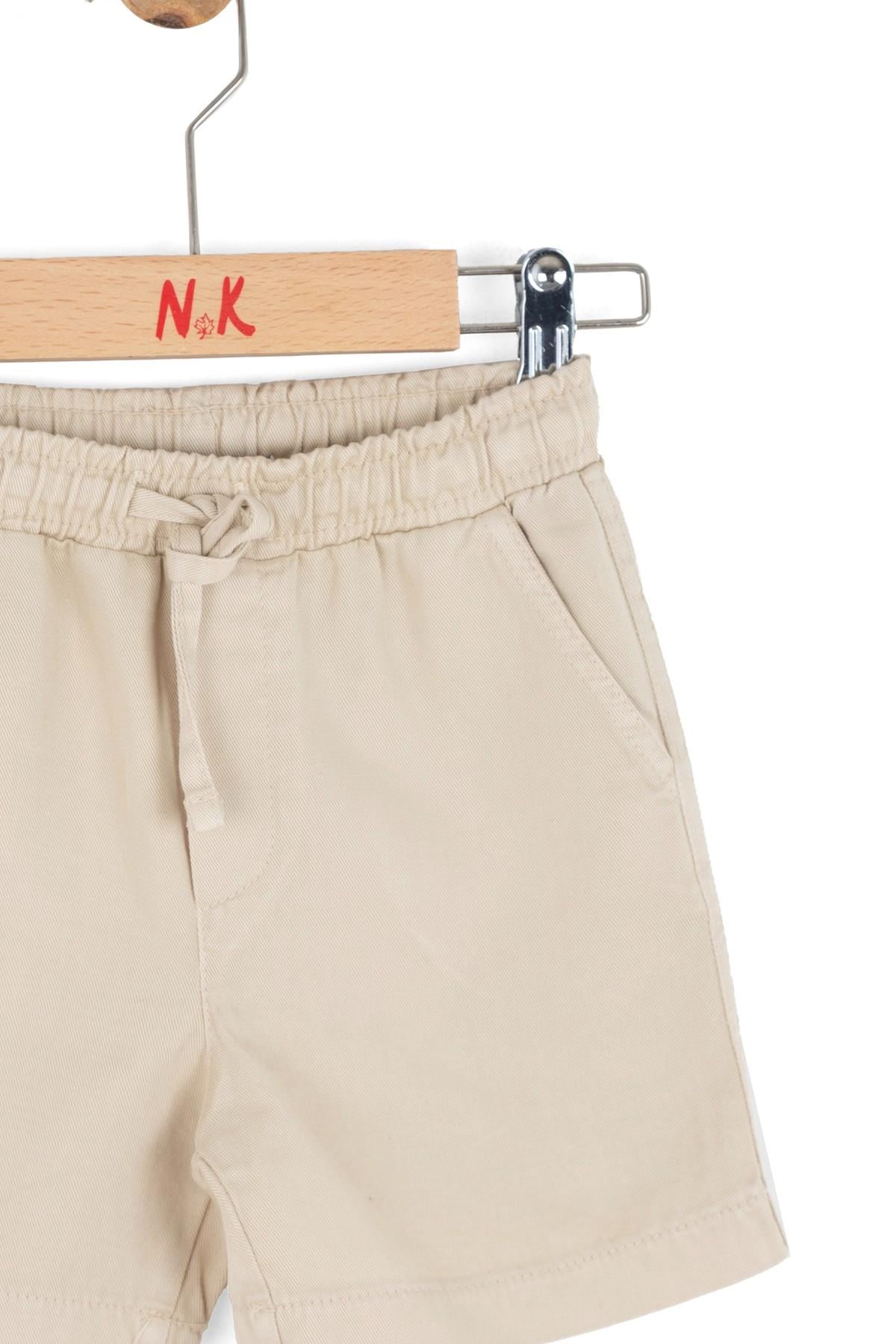 Nk Kids Erkek Bebek 1-4 Yaş Lastikli Bel Tensel Şort Krem