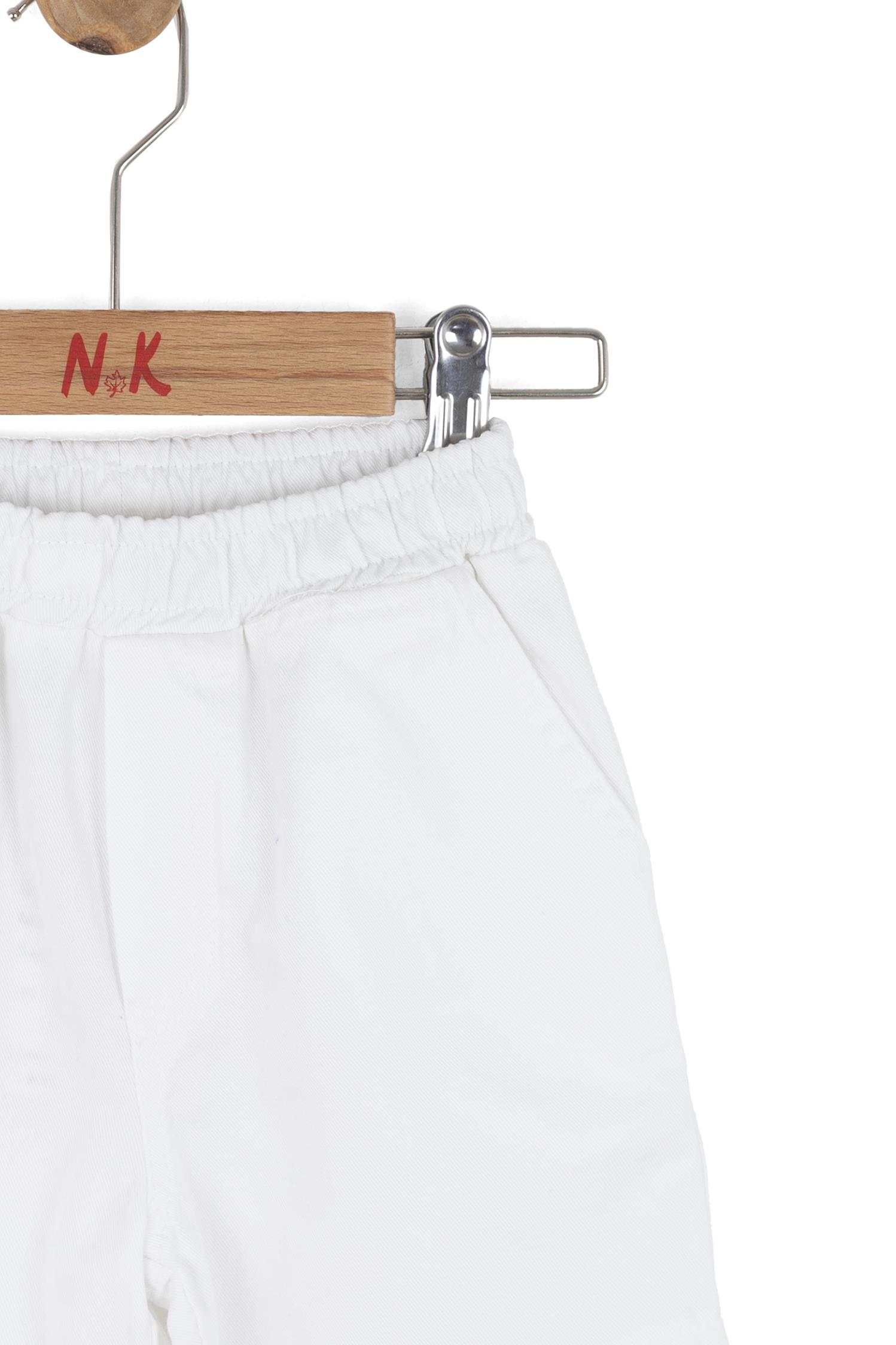 Nk Kids Erkek Bebek 1-4 Yaş Lastikli Bel Tensel Şort Beyaz