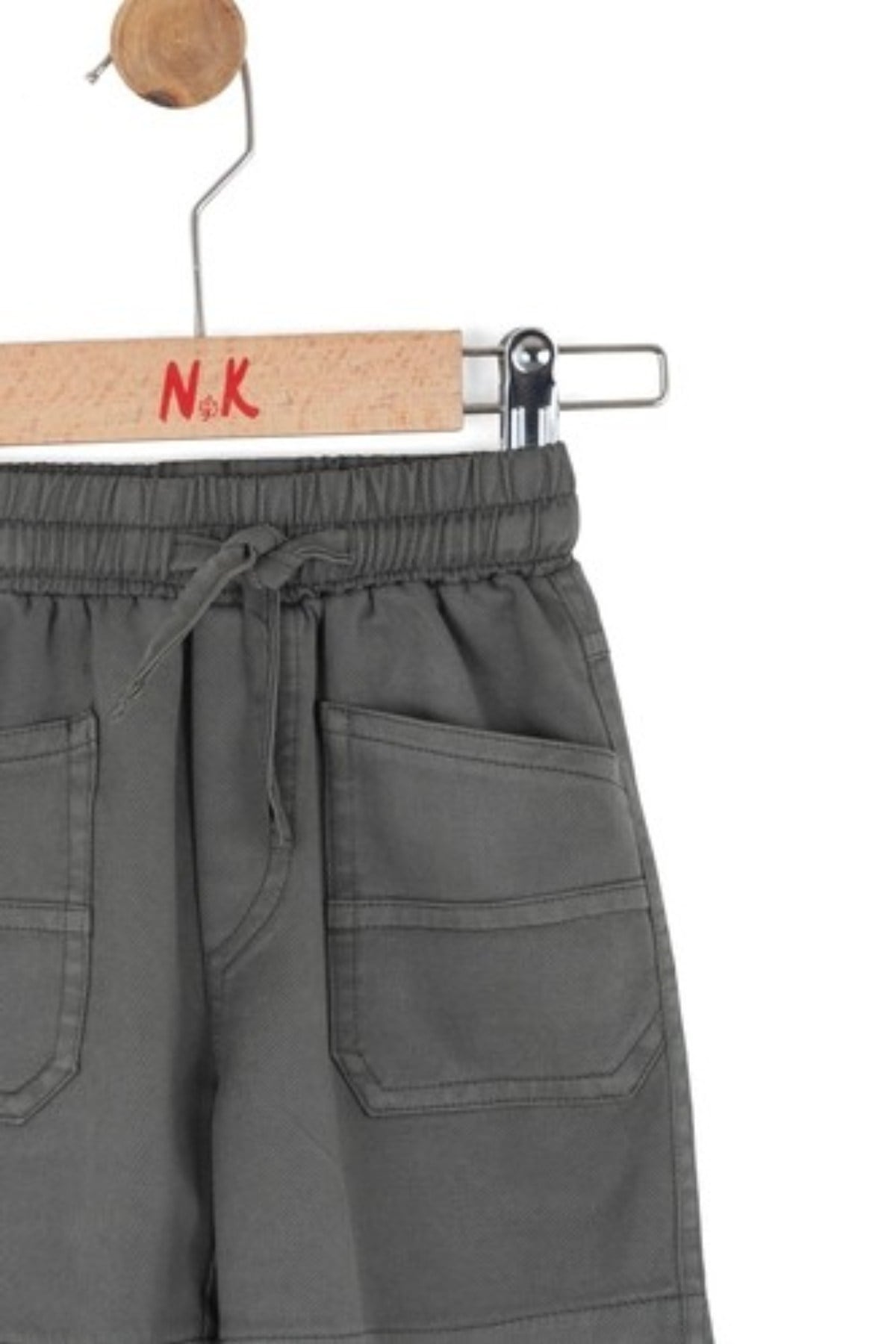 Nk Kids Erkek Bebek 1-4 Yaş Lastikli Bel Kanvas Şort Haki
