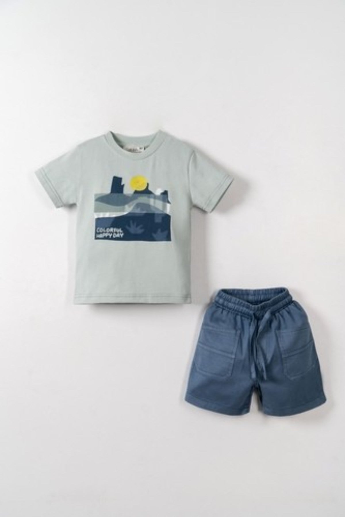 Nk Kids Erkek Bebek 1-4 Yaş Lastikli Bel Kanvas Şort İndigo
