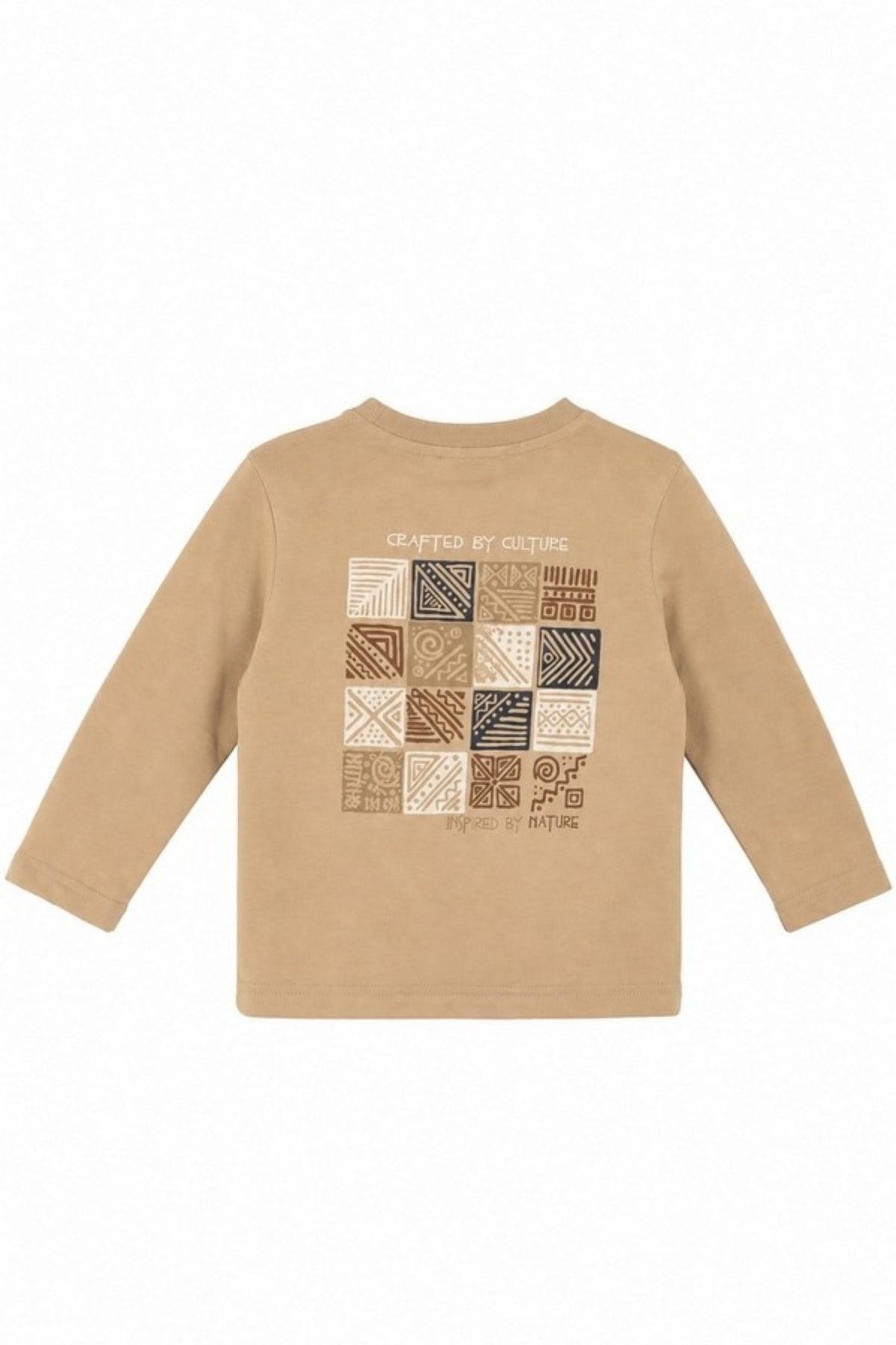 Nk Kids Erkek Bebek 1-4 Yaş Sırt Baskılı Pamuklu Uzunkol T-Shirt Camel