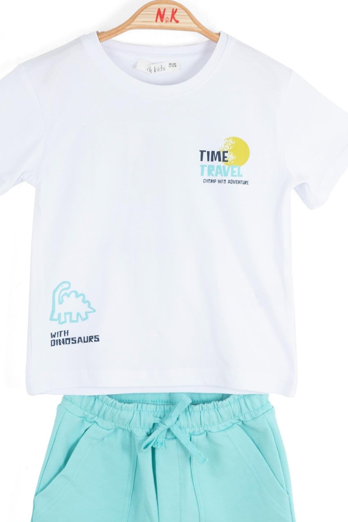 Nk Kids Erkek Bebek 1-4 Yaş Şortlu İkili Takım 28601 Beyaz-Mavi