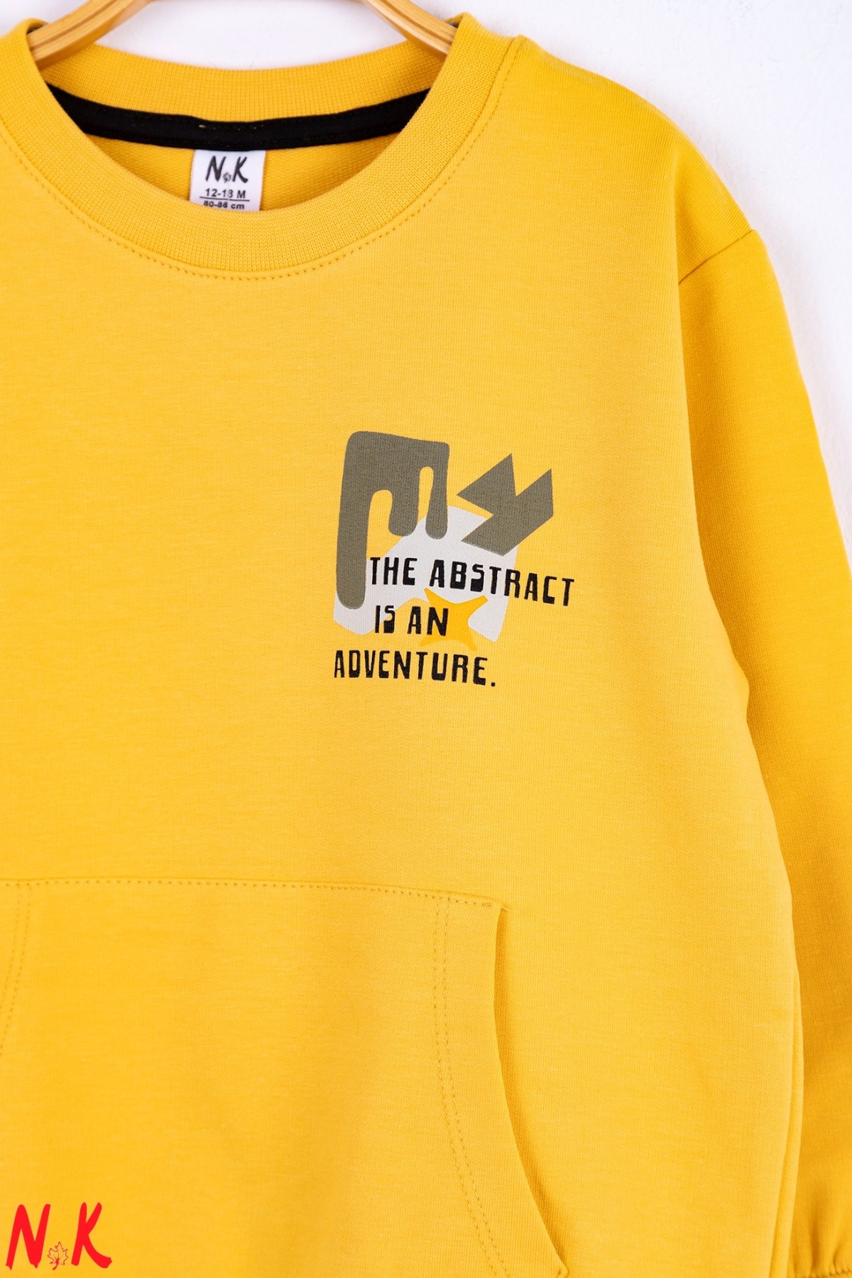 NK Kids Erkek Bebek 9-36 Ay Baskılı Basic Sweatshirt 45625 Hardal