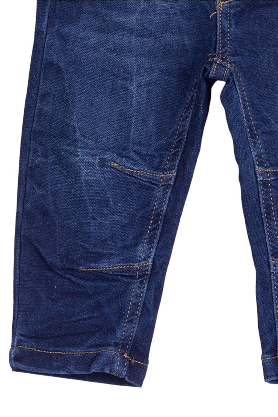 NK Kids Erkek Bebek Dizleri Biyeli Likralı Kot Pantolon 63702 Mavi