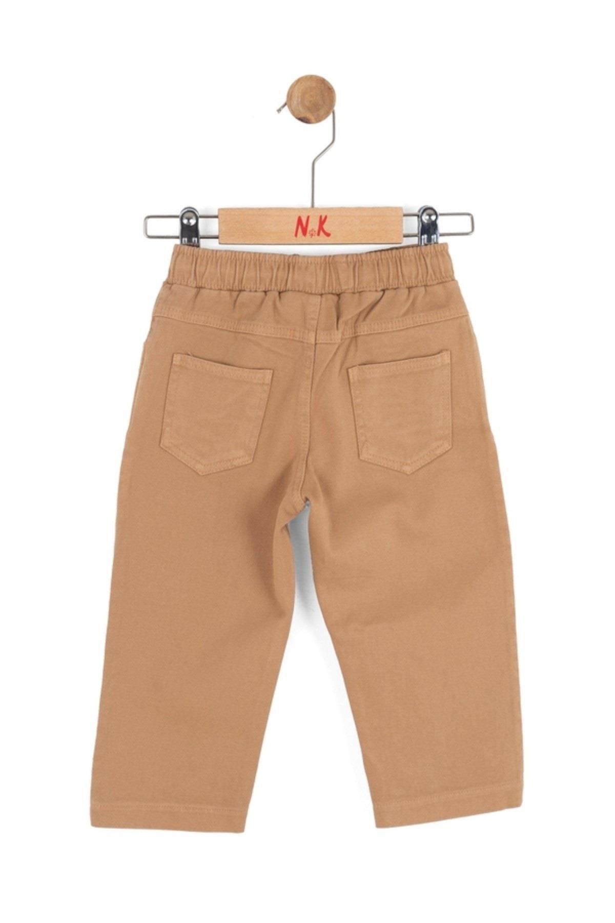 Nk Kids Erkek Çocuk 1-4 Yaş Lastikli Bel Kanvas Pantolon Camel