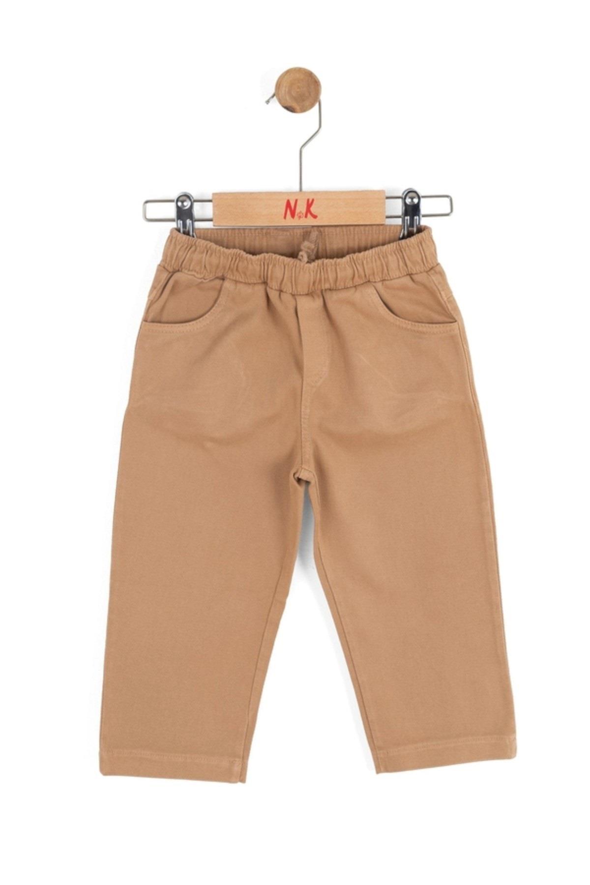 Nk Kids Erkek Çocuk 1-4 Yaş Lastikli Bel Kanvas Pantolon Camel