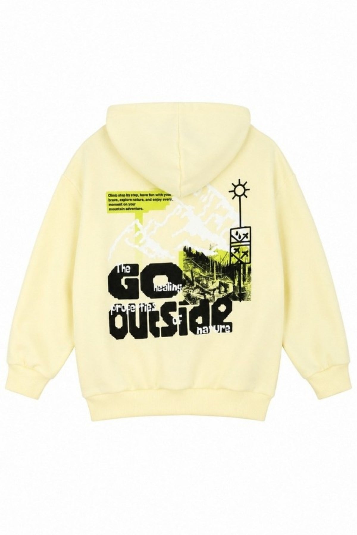 Nk Kids Erkek Çocuk 4-8 Yaş Desenli Kapüşonlu Sweatshirt Sarı