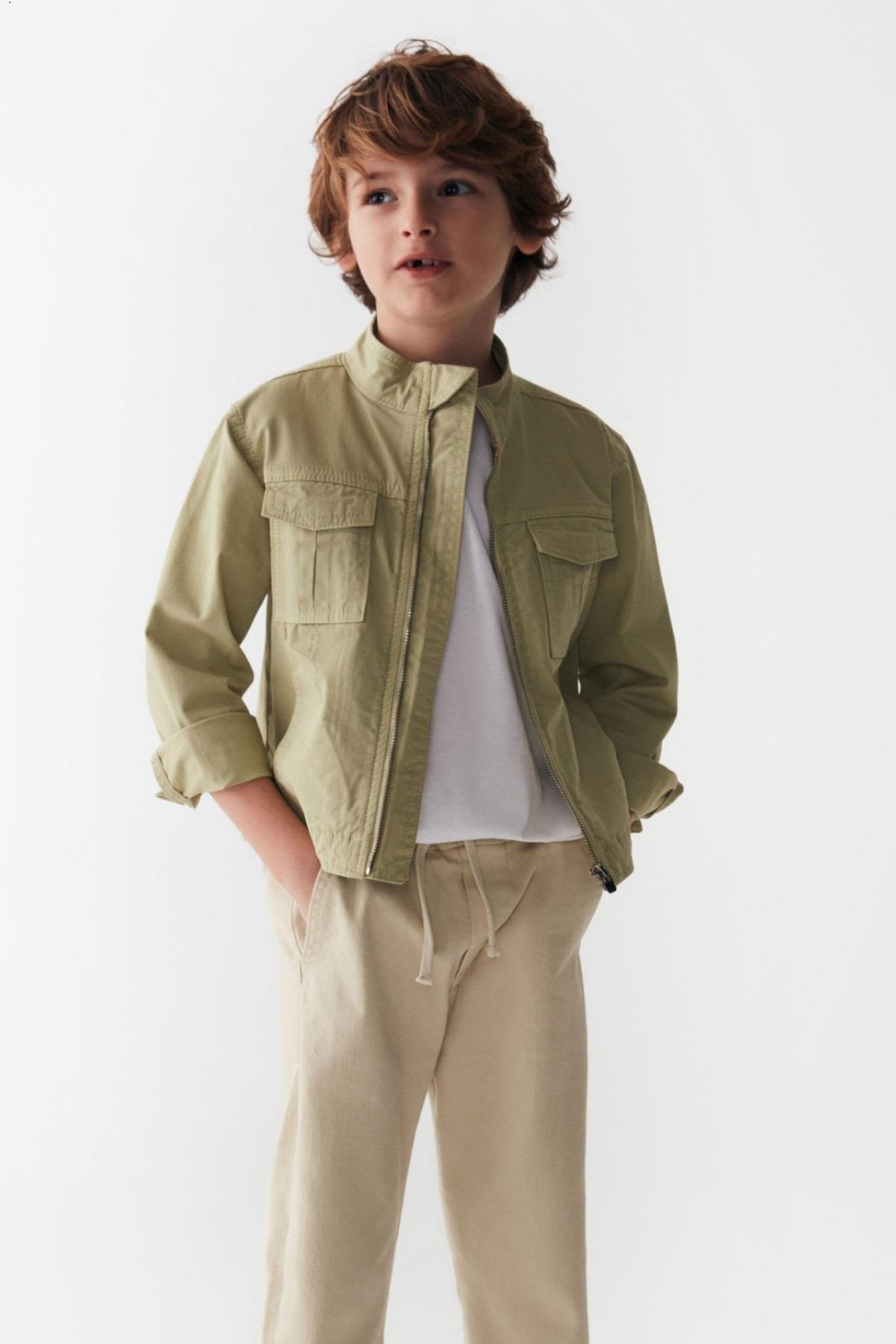 Nk Kids Erkek Çocuk 4-8 Yaş Hakim Yaka Mevsimlik Ceket 46700 Yeşil