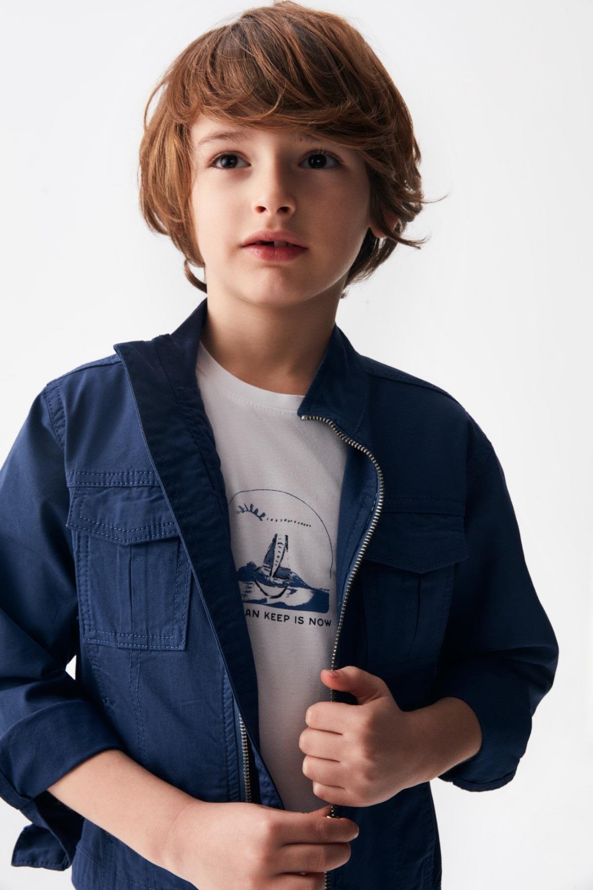 Nk Kids Erkek Çocuk 4-8 Yaş Hakim Yaka Mevsimlik Ceket 46700 Lacivert