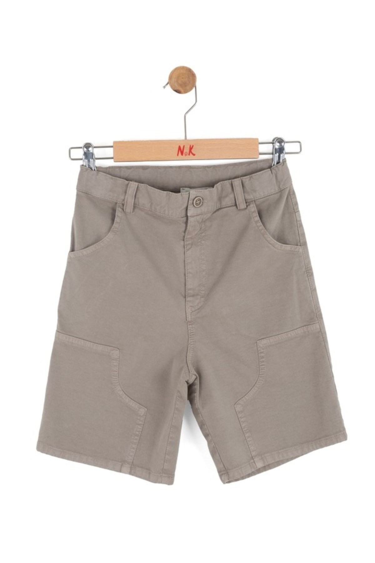 Nk Kids Erkek Çocuk 4-8 Yaş Lyocell Kumaş Pamuklu Şort Taş Rengi