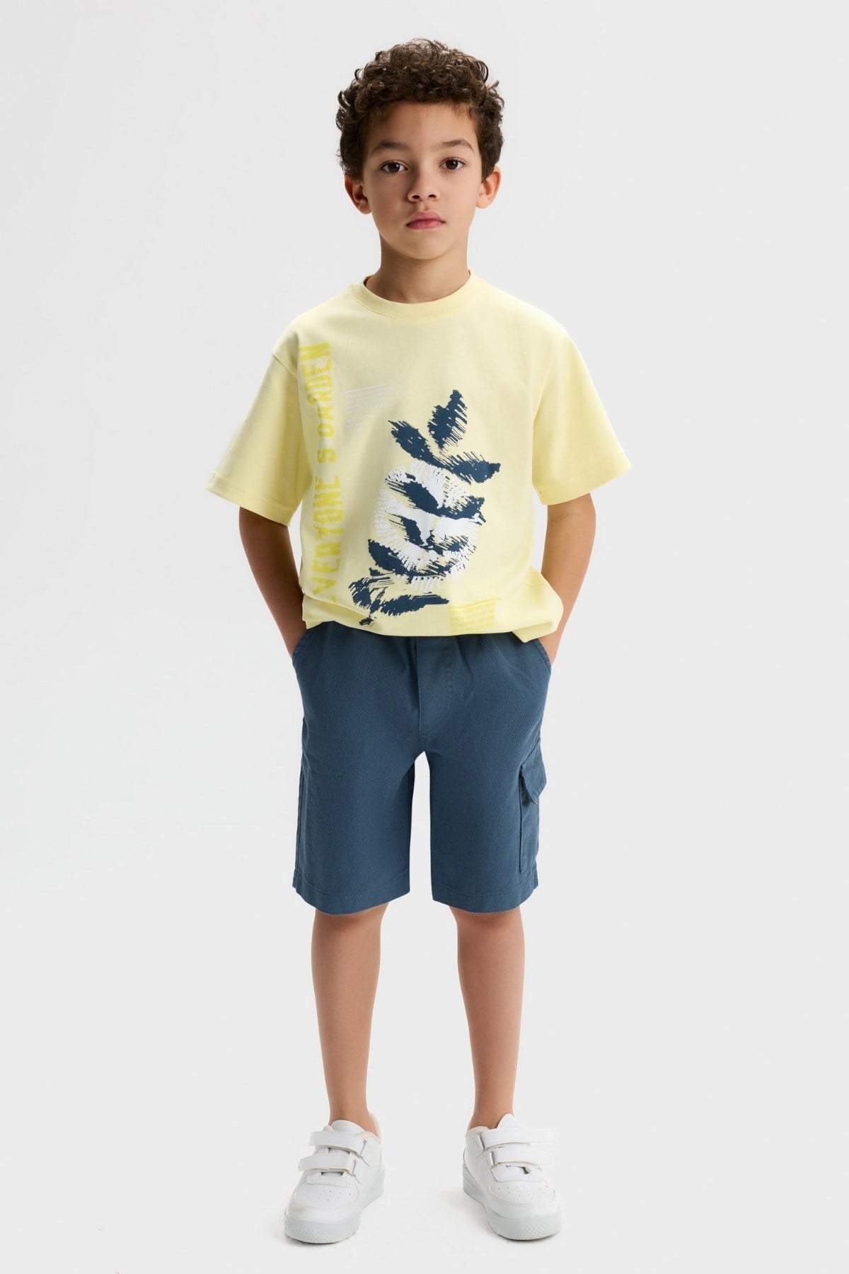 Nk Kids Erkek Çocuk 4-8 Yaş Pamuklu Cep Detaylı Bermuda Şort İndigo