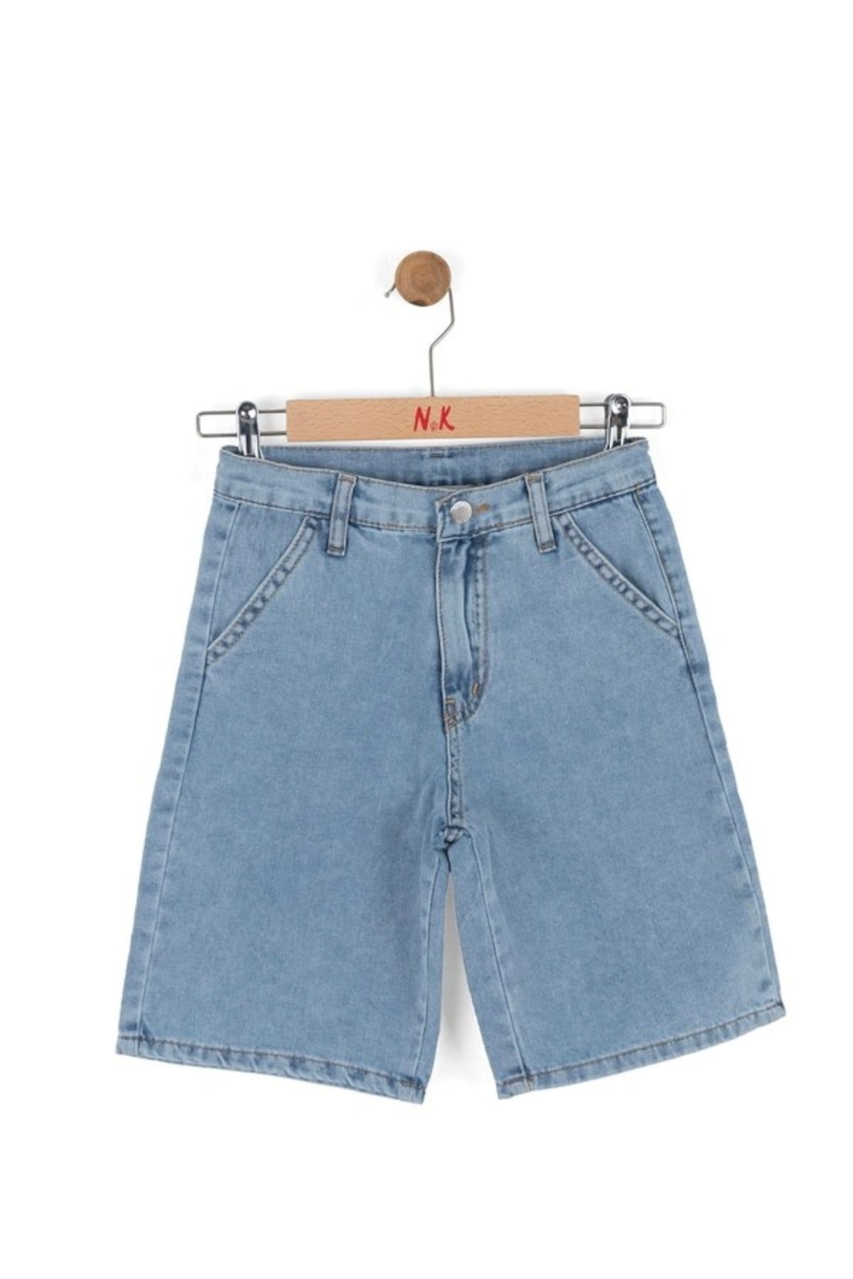 Nk Kids Erkek Çocuk 8-14 Yaş Bermuda Denim Şort Kot Mavi