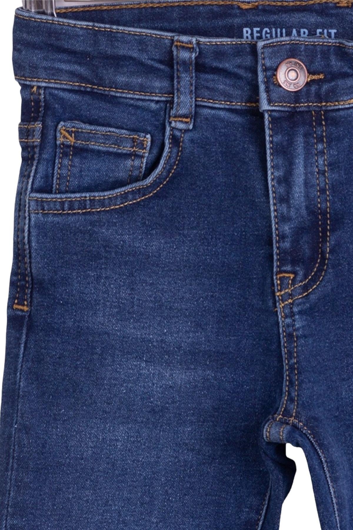 NK Kids Erkek Çocuk 8-14 Yaş Likralı Boru Paça Kot Pantolon 63705 Kot Mavi