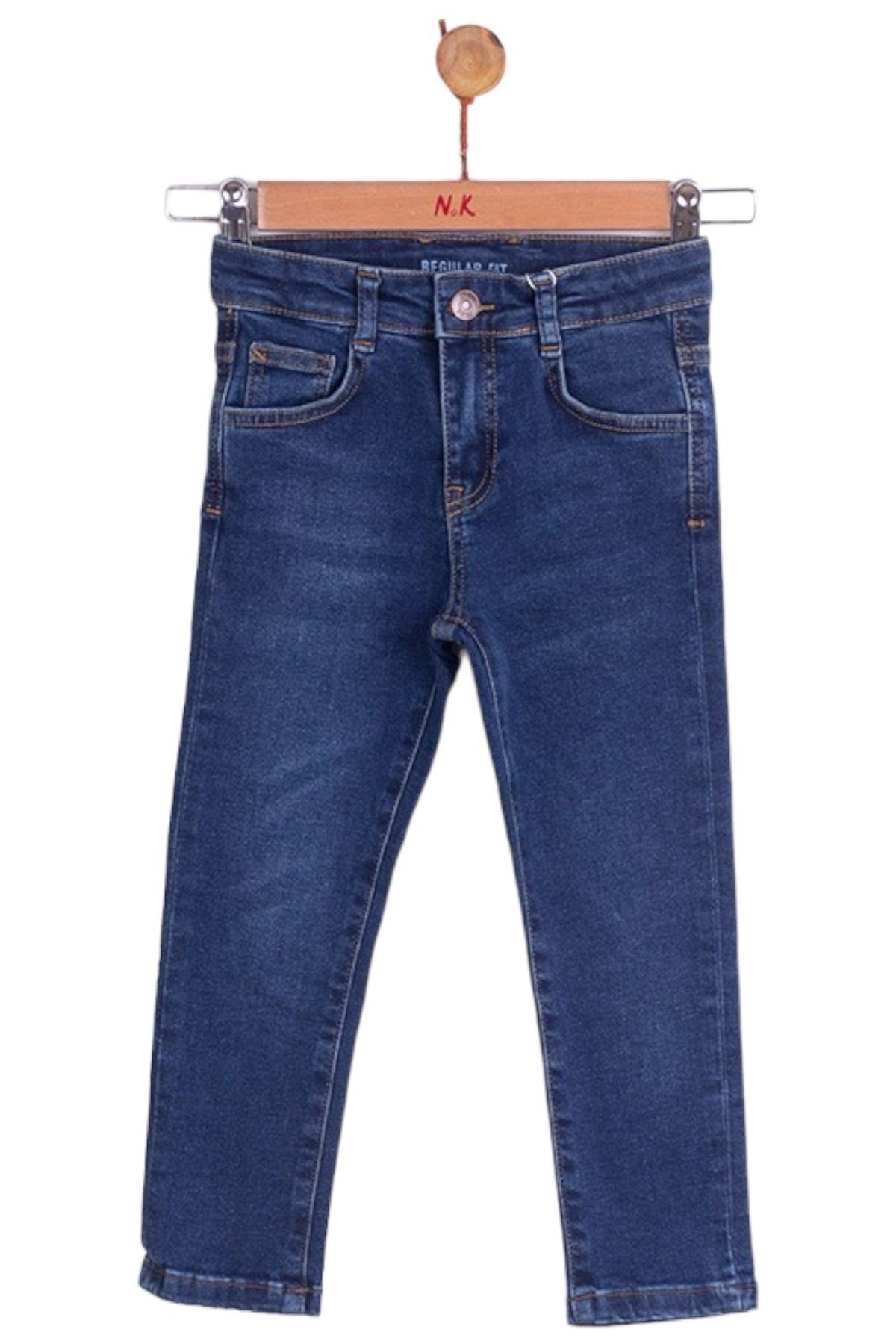 NK Kids Erkek Çocuk 8-14 Yaş Likralı Boru Paça Kot Pantolon 63705 Kot Mavi