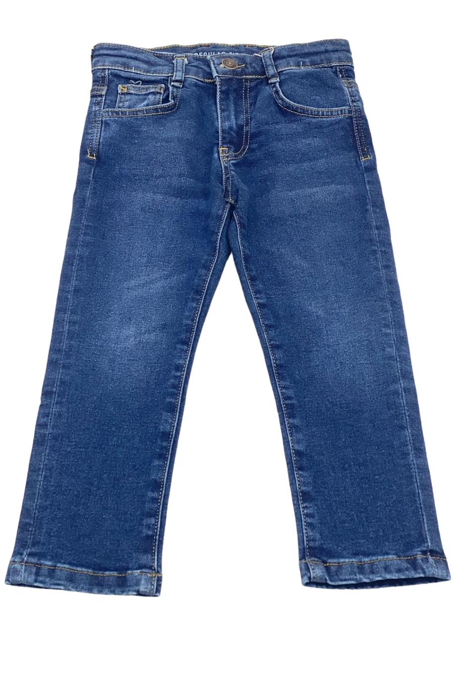 Nk Kids Erkek Çocuk Slim Fit Likralı Kot Pantolon 63706 Kot Mavi