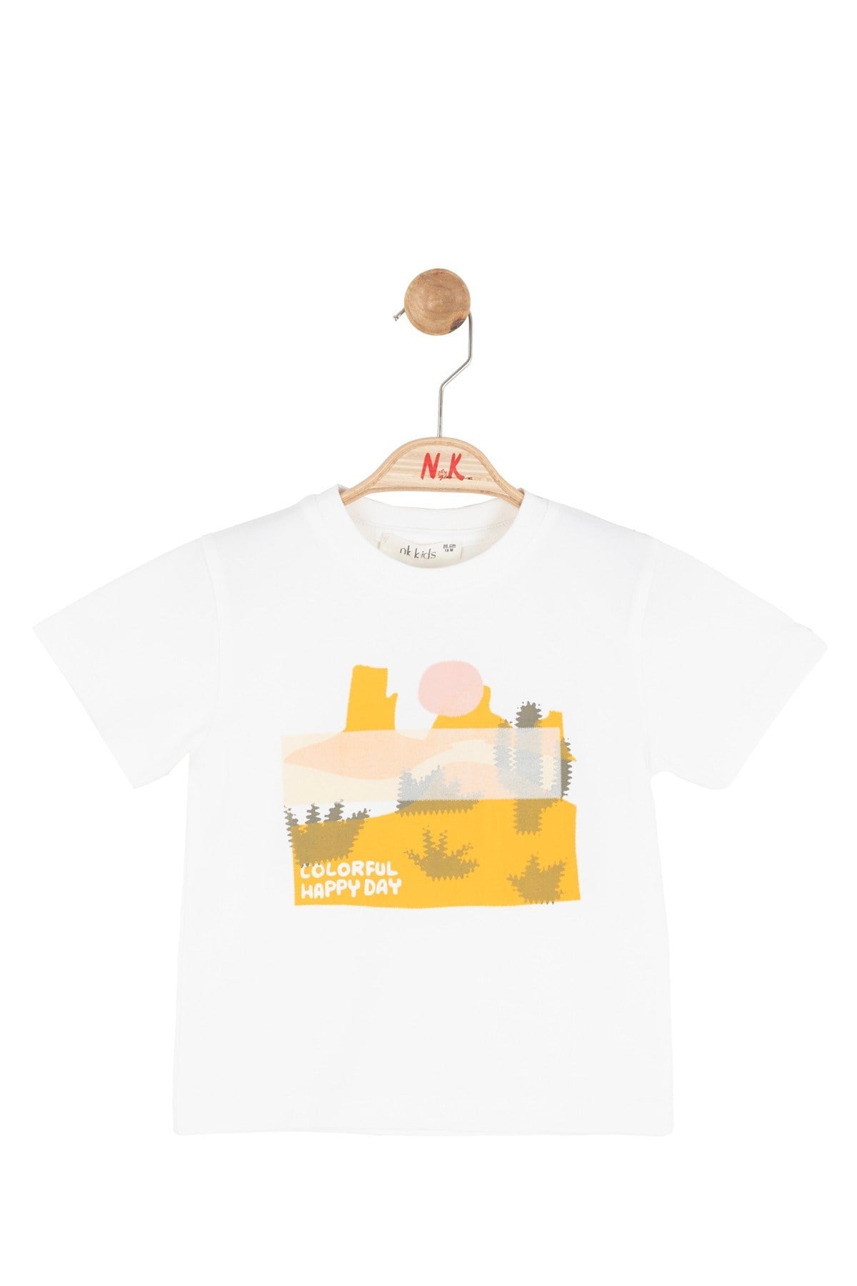 Nk Kids Kız Bebek 1-4 Yaş Desenli Kısa Kol T-Shirt Ekru
