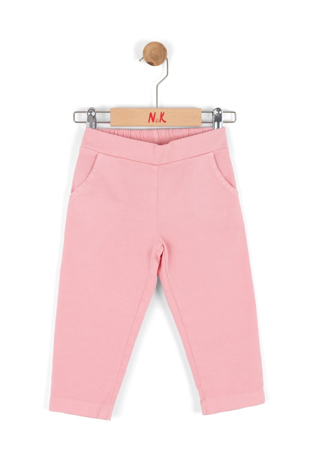 Nk Kids Kız Bebek 1-4 Yaş Fiyonklu Modal Kumaş Pantolon Pembe