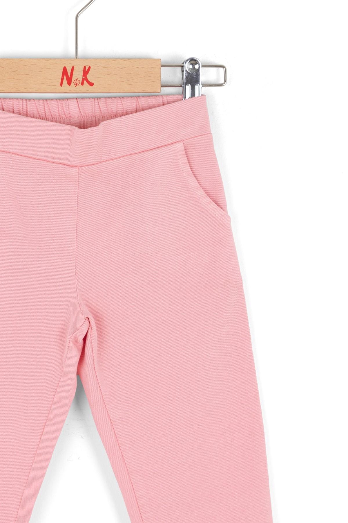 Nk Kids Kız Bebek 1-4 Yaş Fiyonklu Modal Kumaş Pantolon Pembe