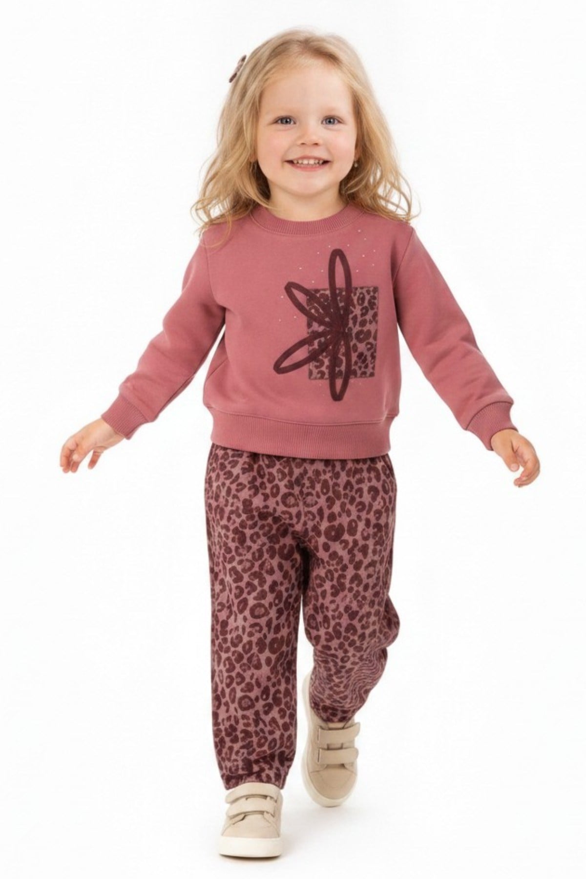 Nk Kids Kız Bebek 1-4 Yaş Nakış Detaylı İki İplik Sweatshirt Mürdüm