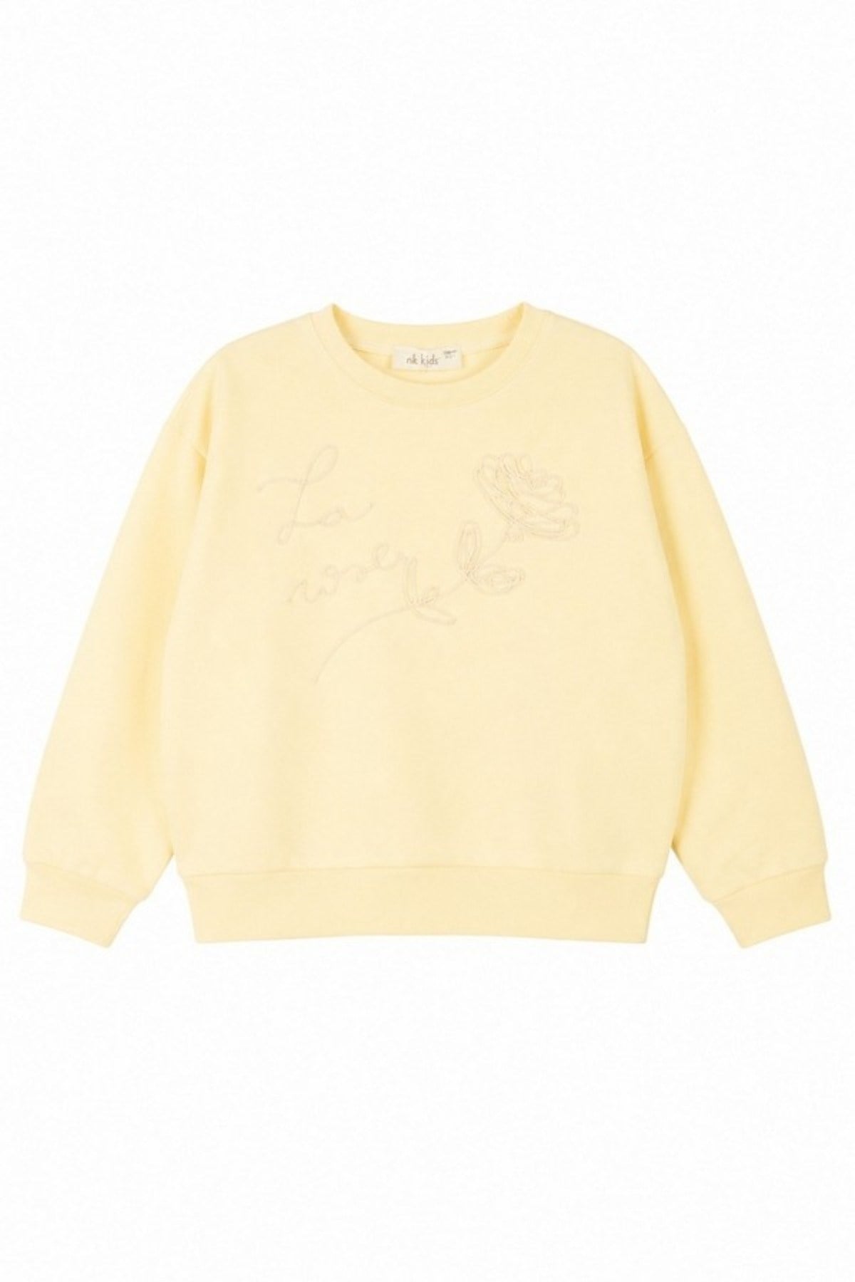 Nk Kids Kız Çocuk 4-8 Yaş Çiçek Motifli Sweatshirt Sarı