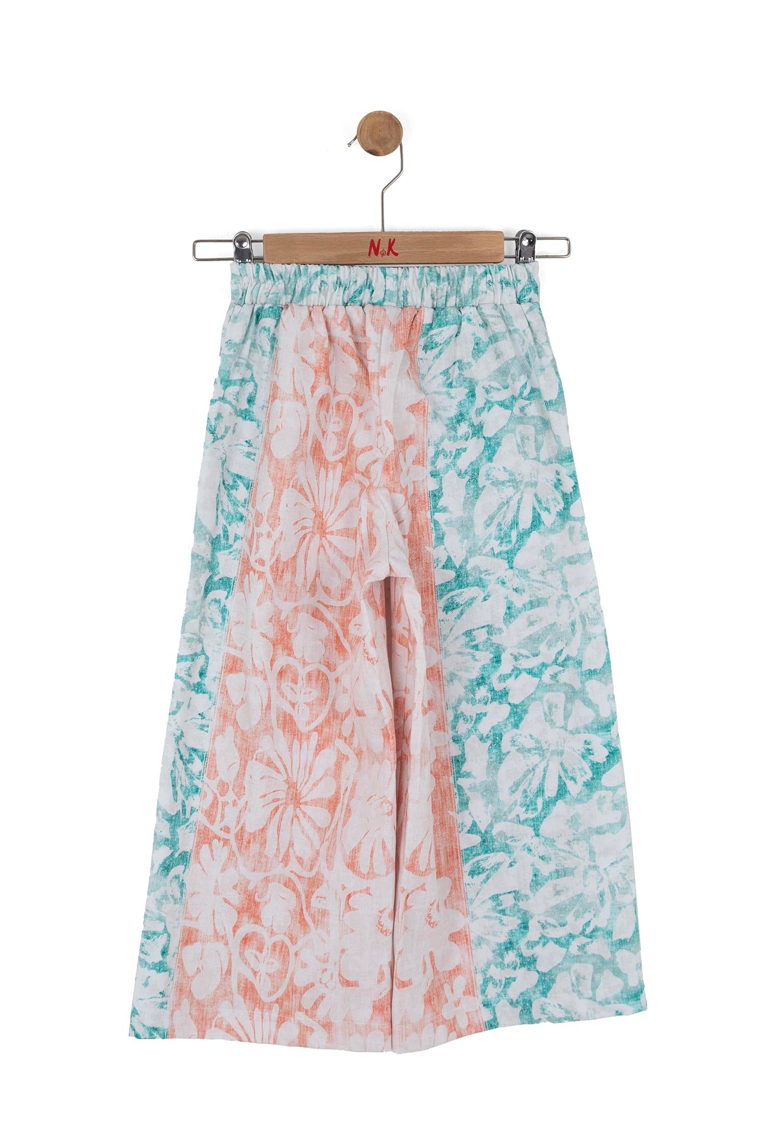 Nk Kids Kız Çocuk 4-8 Yaş Etnik Desen Palazzo Pantolon Mint