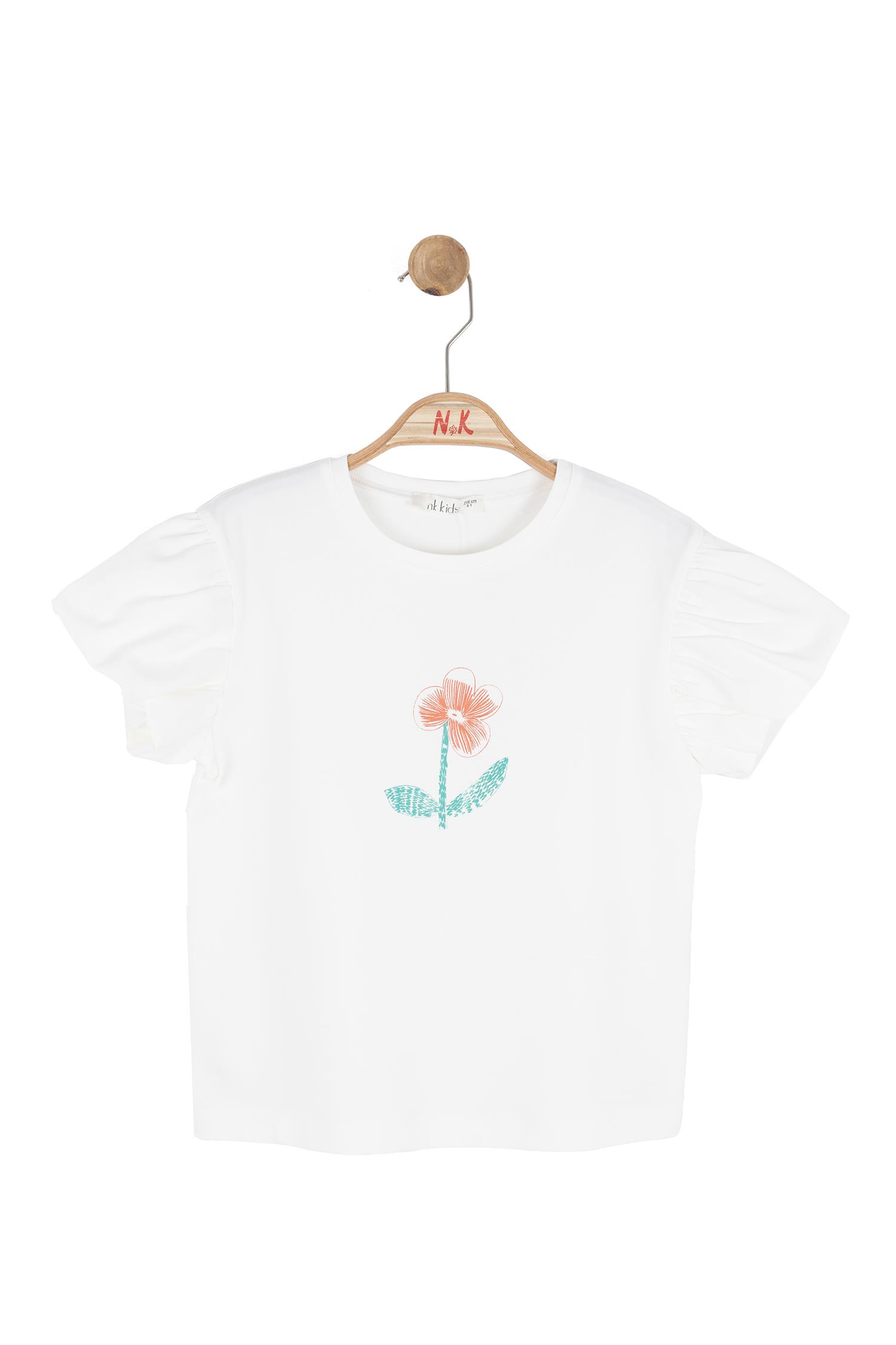 Nk Kids Kız Çocuk 4-8 Yaş Gelincik Baskılı T-shirt Ekru