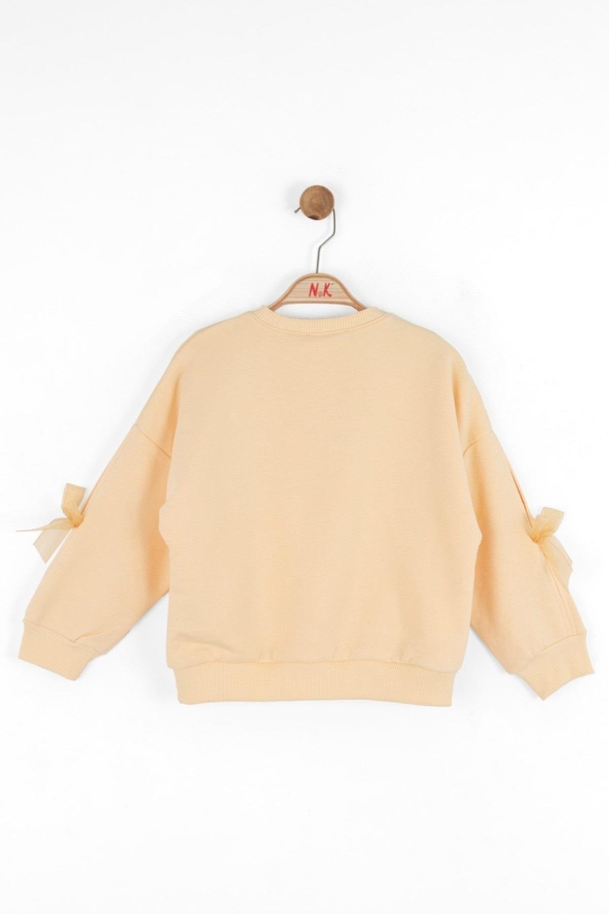 Nk Kids Kız Çocuk 4-8 Yaş Kalp Baskılı Sweatshirt Somon