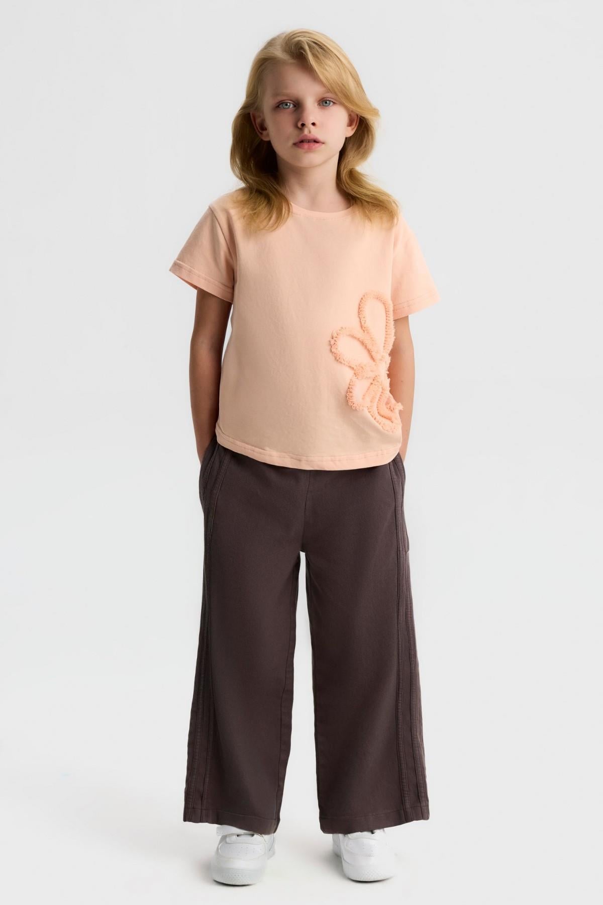 Nk Kids Kız Çocuk 4-8 Yaş Modal Kumaş Palazzo Pantolon Kahverengi