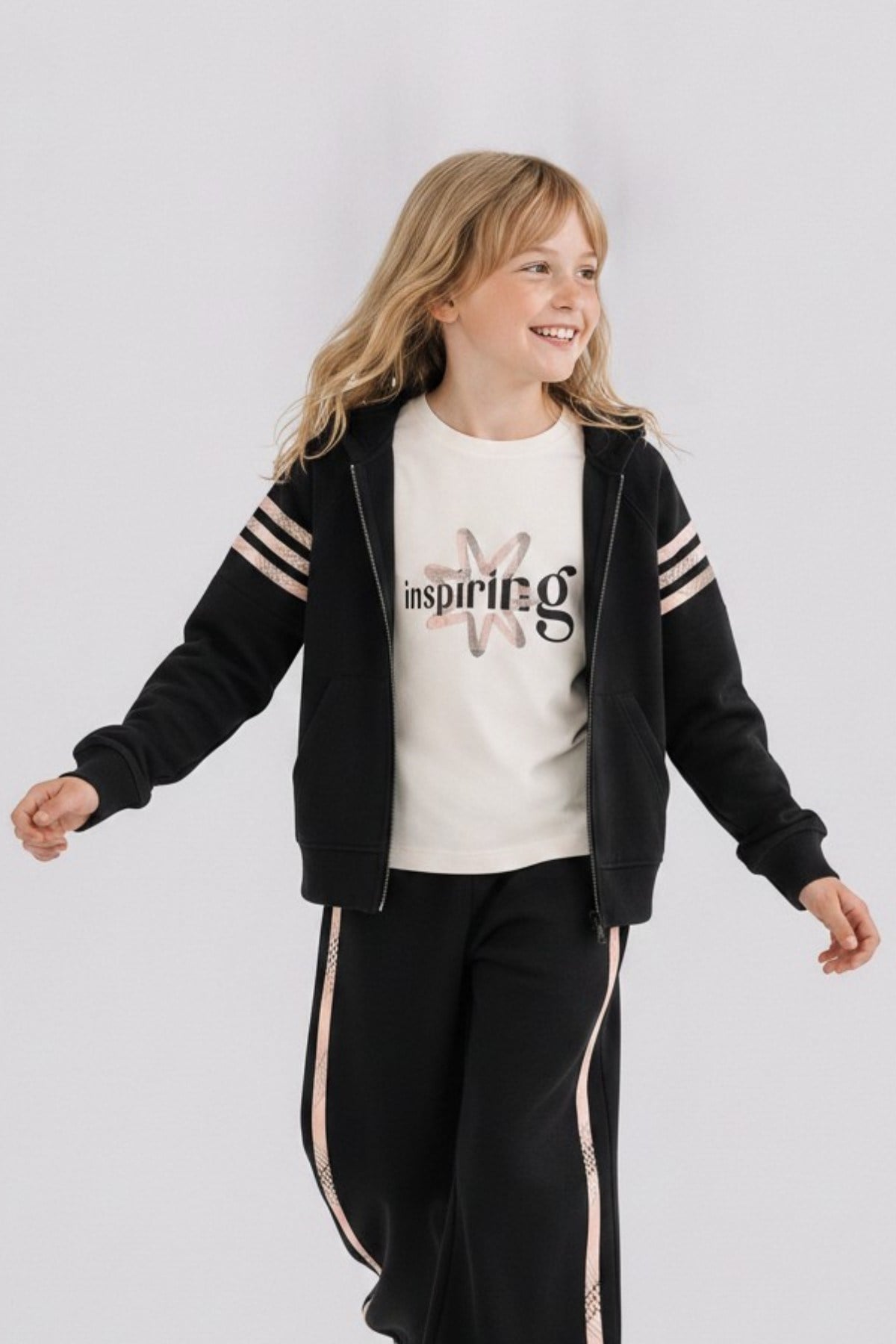 Nk Kids Kız Çocuk 8-14 Yaş İnspring Baskılı Uzunkol Body Ekru