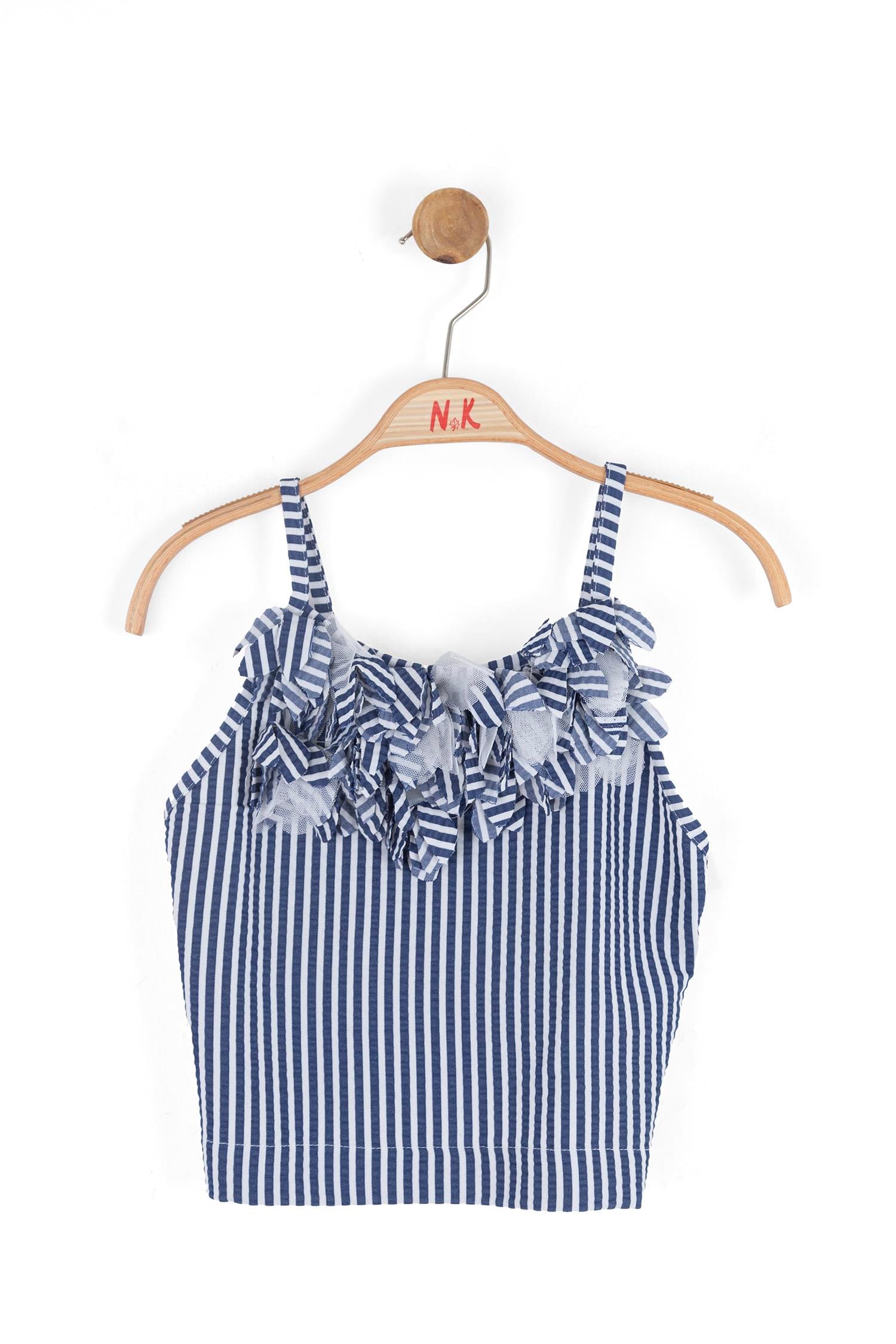 Nk Kids Kız Çocuk 8-14 Yaş Marin Desen İp Askılı Crop Lacivert