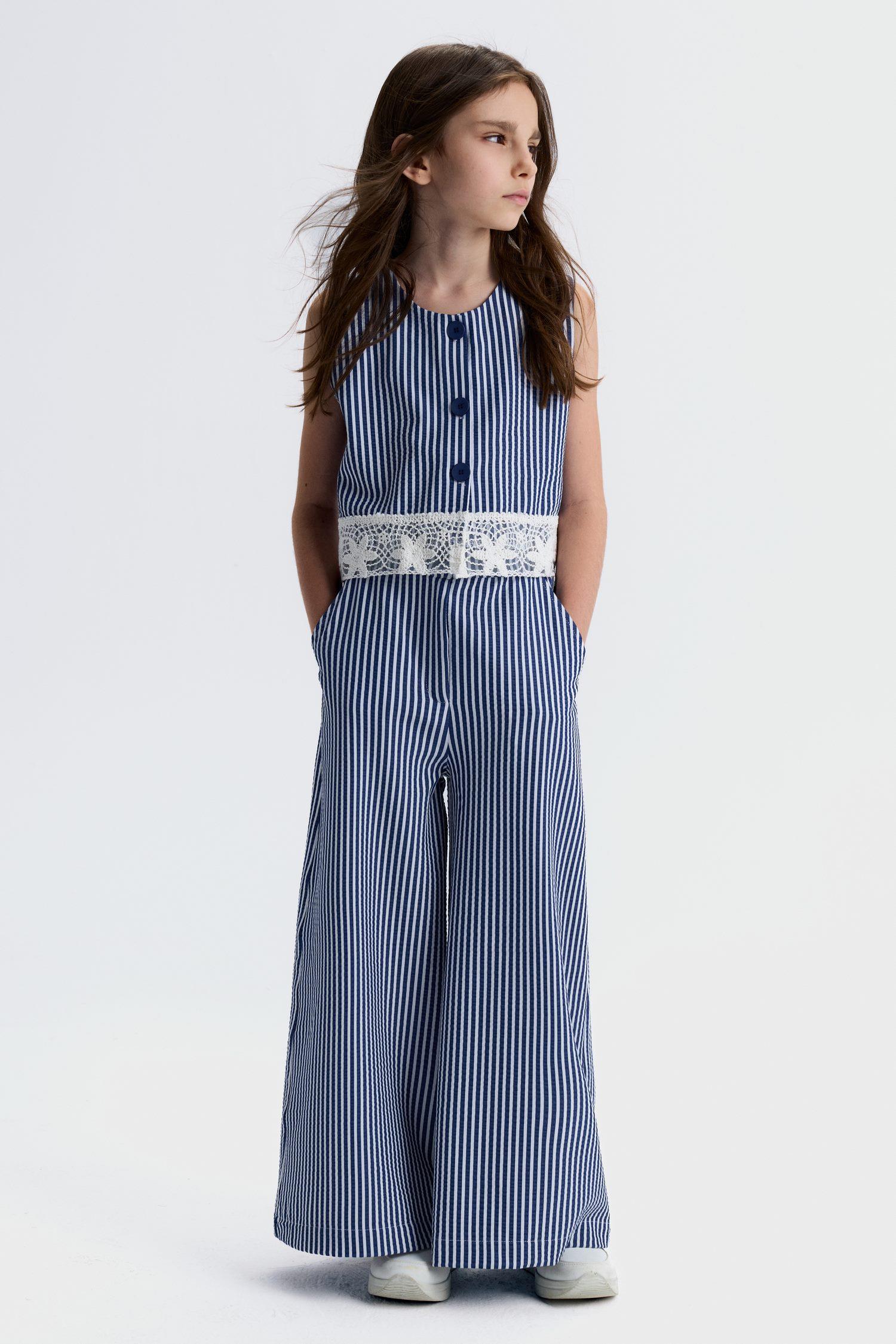 Nk Kids Kız Çocuk 8-14 Yaş Marin Palazzo Pantolon Lacivert