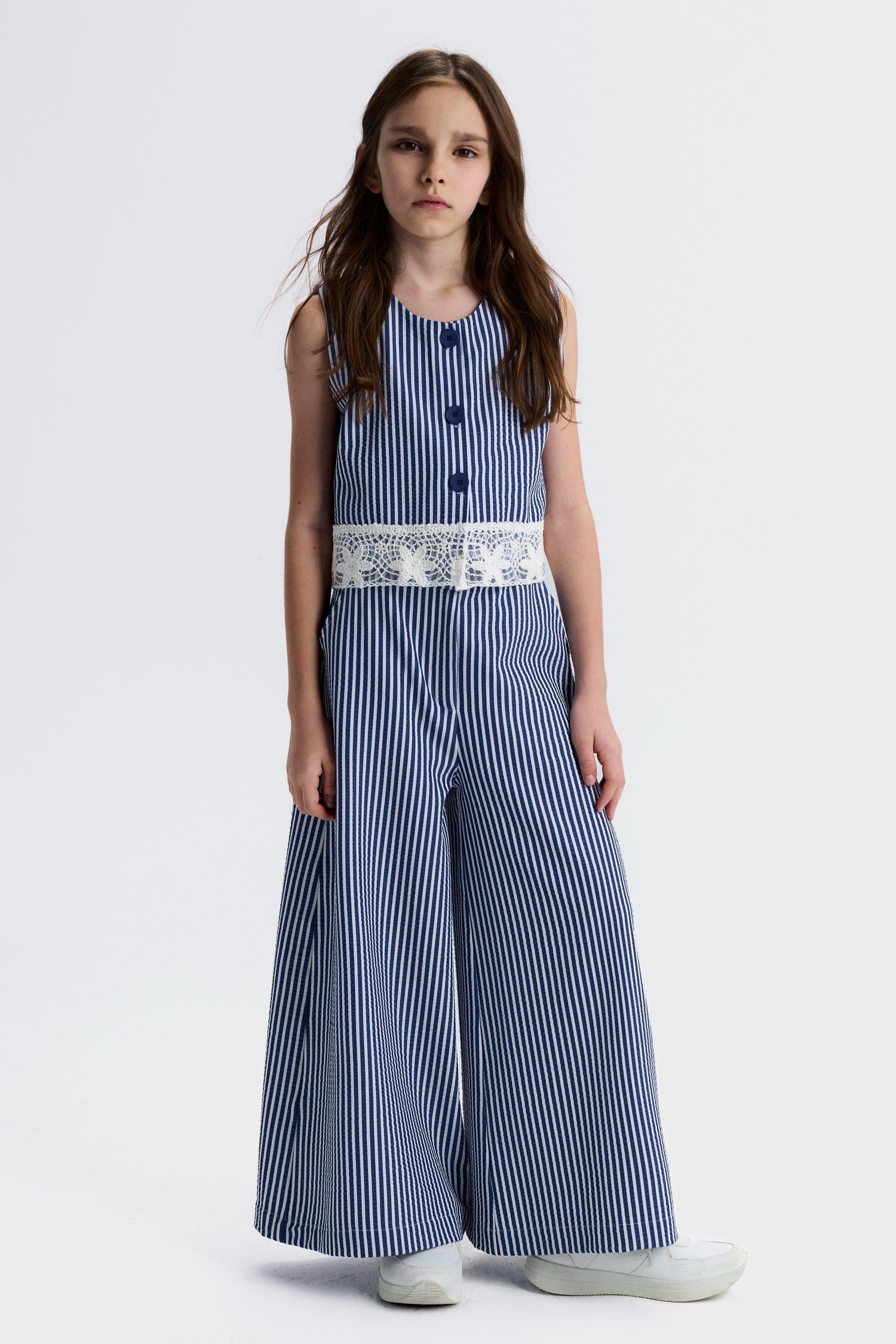 Nk Kids Kız Çocuk 8-14 Yaş Marin Palazzo Pantolon Lacivert