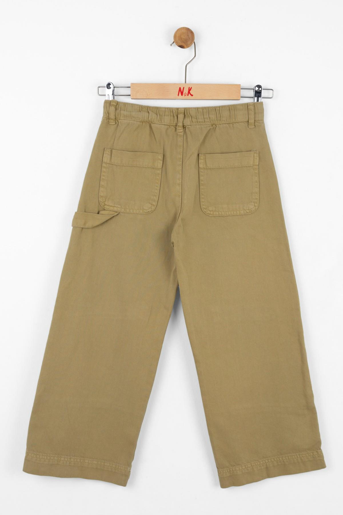 Nk Kids Kız Çocuk Bol Paça Cepli Denim Pantolon 56706 Haki