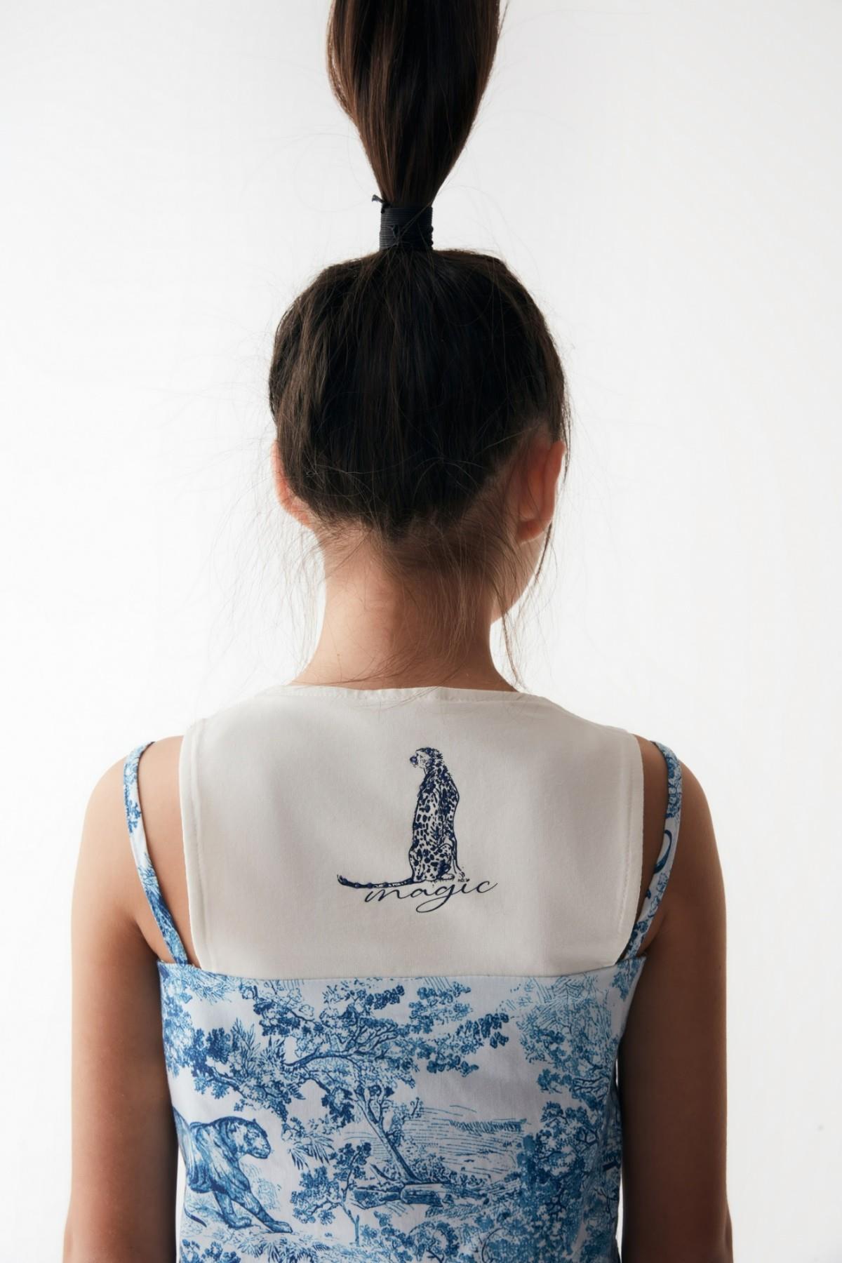 Nk Kids Kız Çocuk Desenli Body 36316 Ekru-Mavi