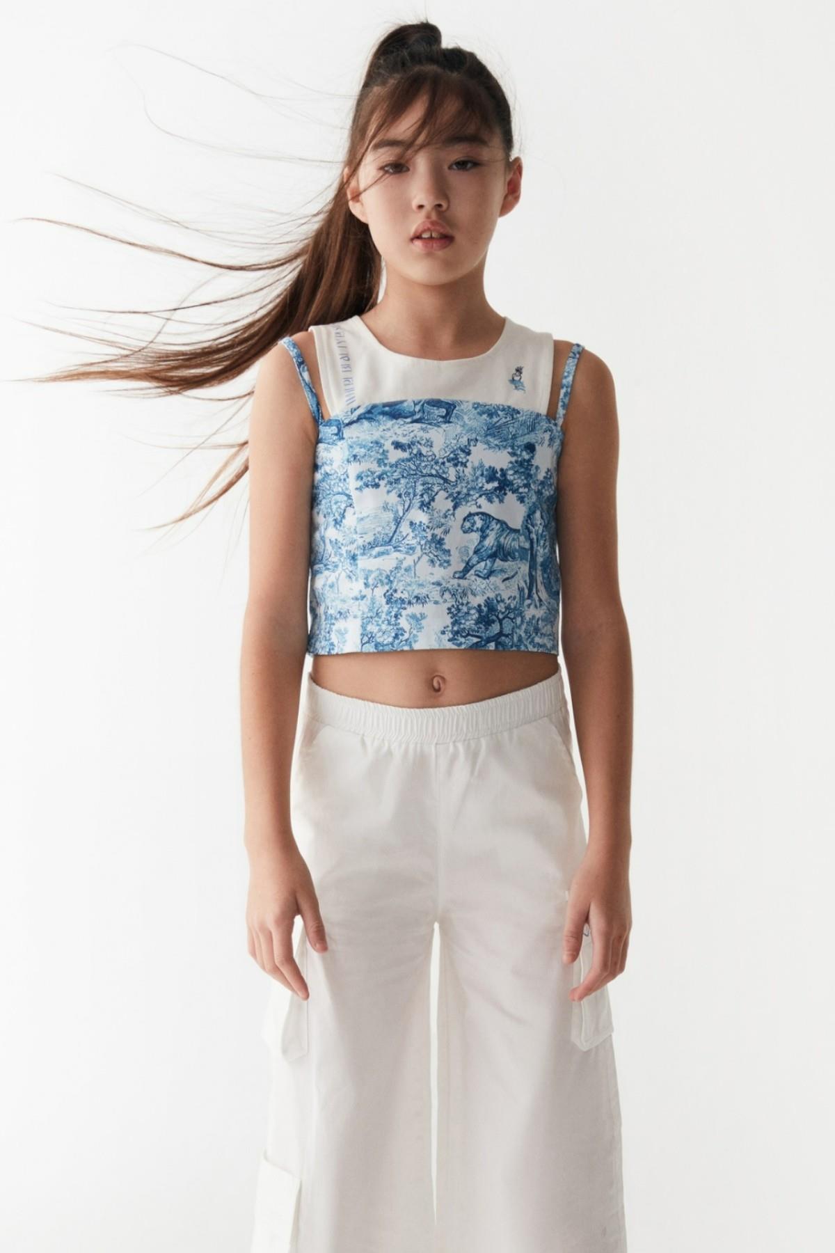 Nk Kids Kız Çocuk Desenli Body 36316 Ekru-Mavi