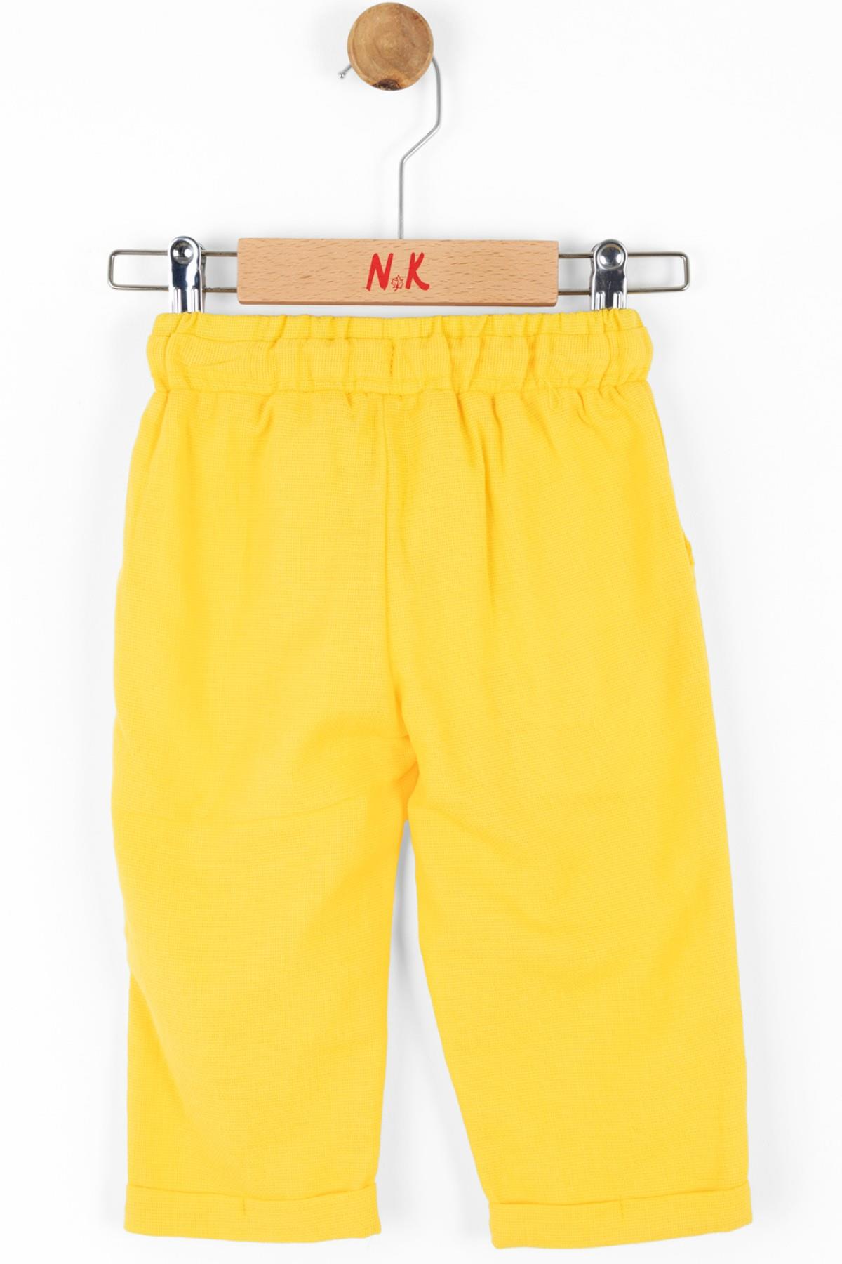 Nk Kids Kız Çocuk Duble Paça %100 Pamuk Pantolon 56613 Sarı