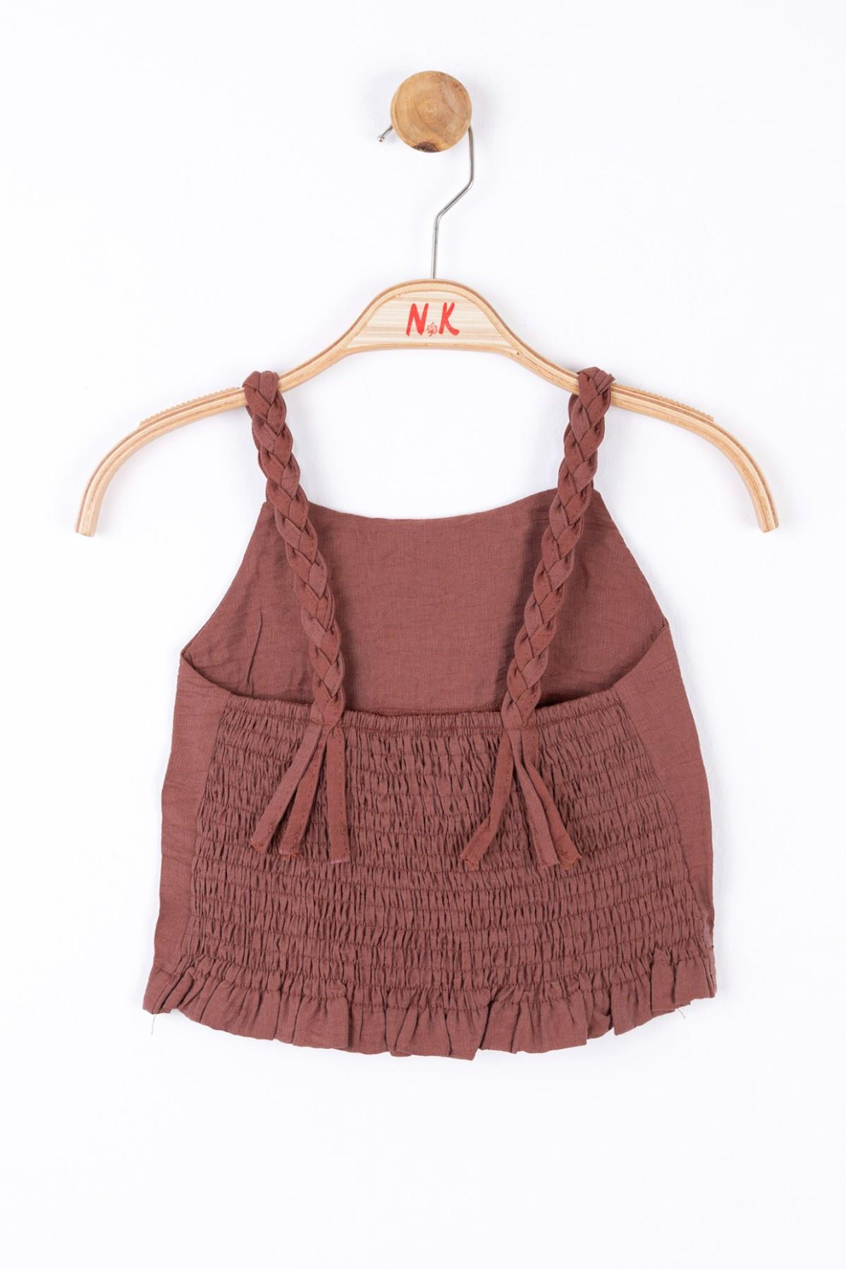 Nk Kids Kız Çocuk Örgü İp Askılı Crop 36340 Kahverengi