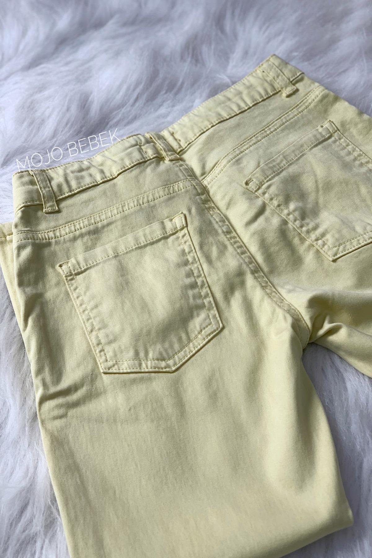 NK Kids Kız Çocuk Yazlık Yumuşak Relax Pantolon 56603 Sarı