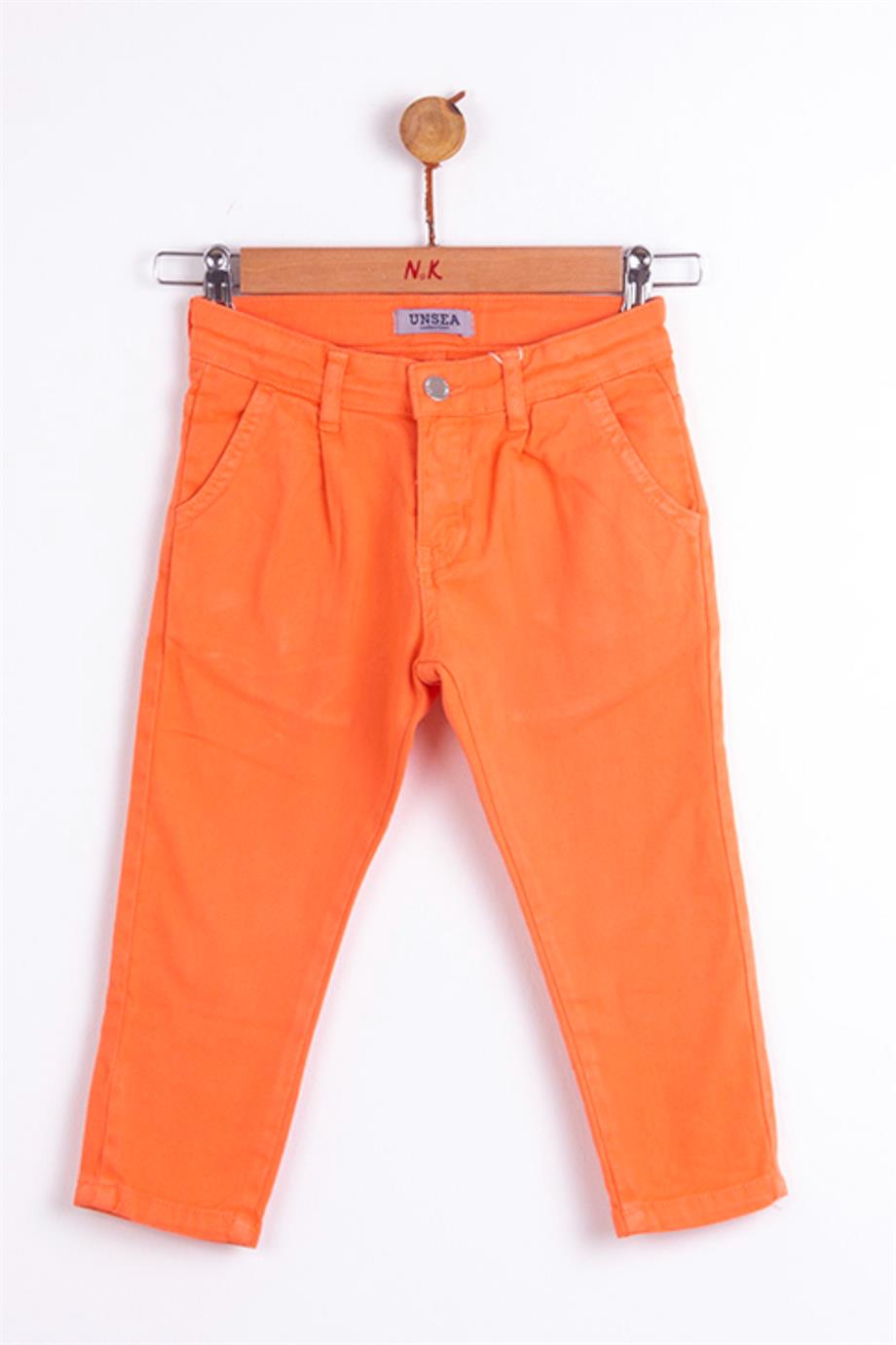 Nk Kız Çocuk Renkli Denim Pantolon 53709 Turuncu