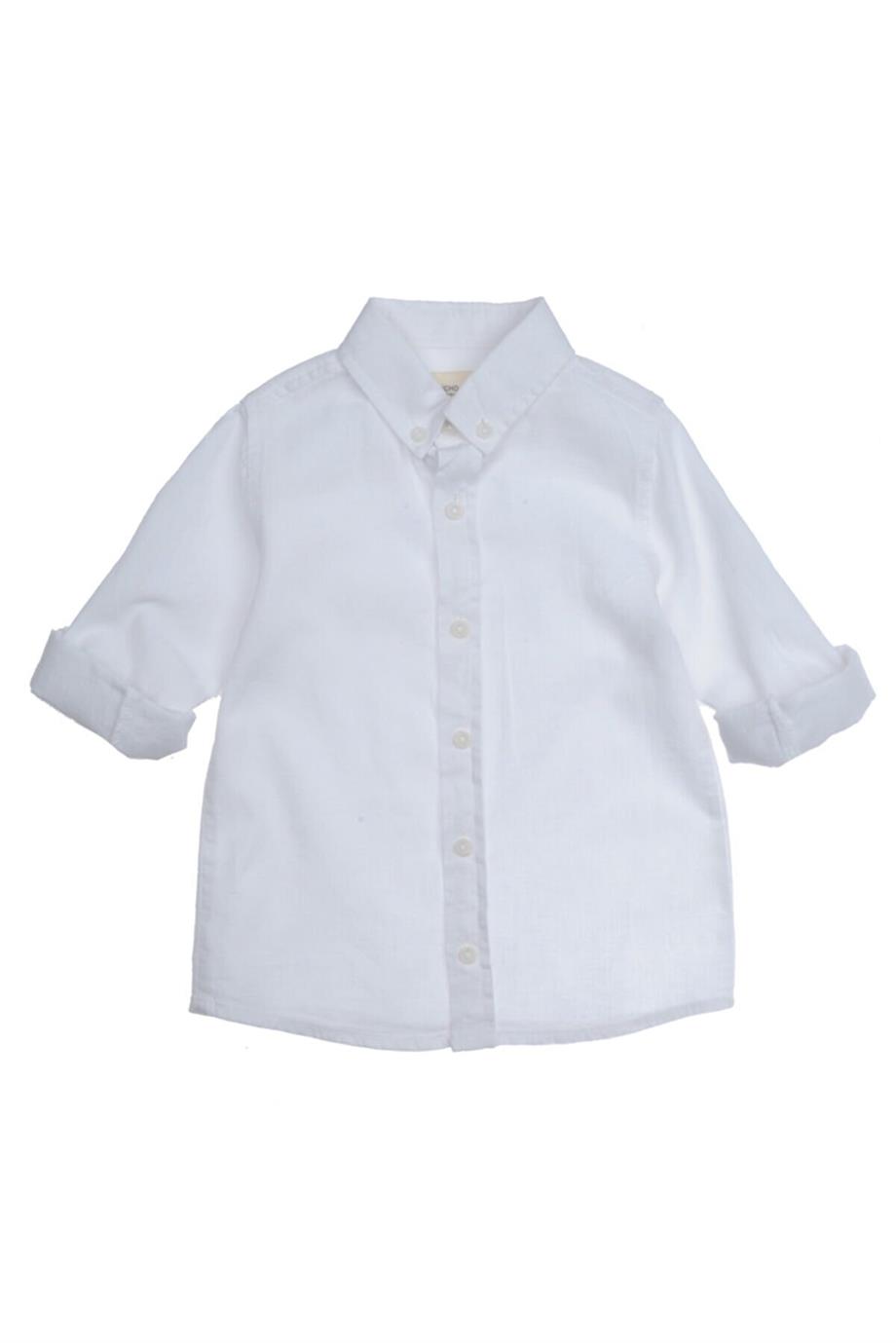 Panço Erkek Çocuk Basic Keten Gömlek 9931251 Ekru