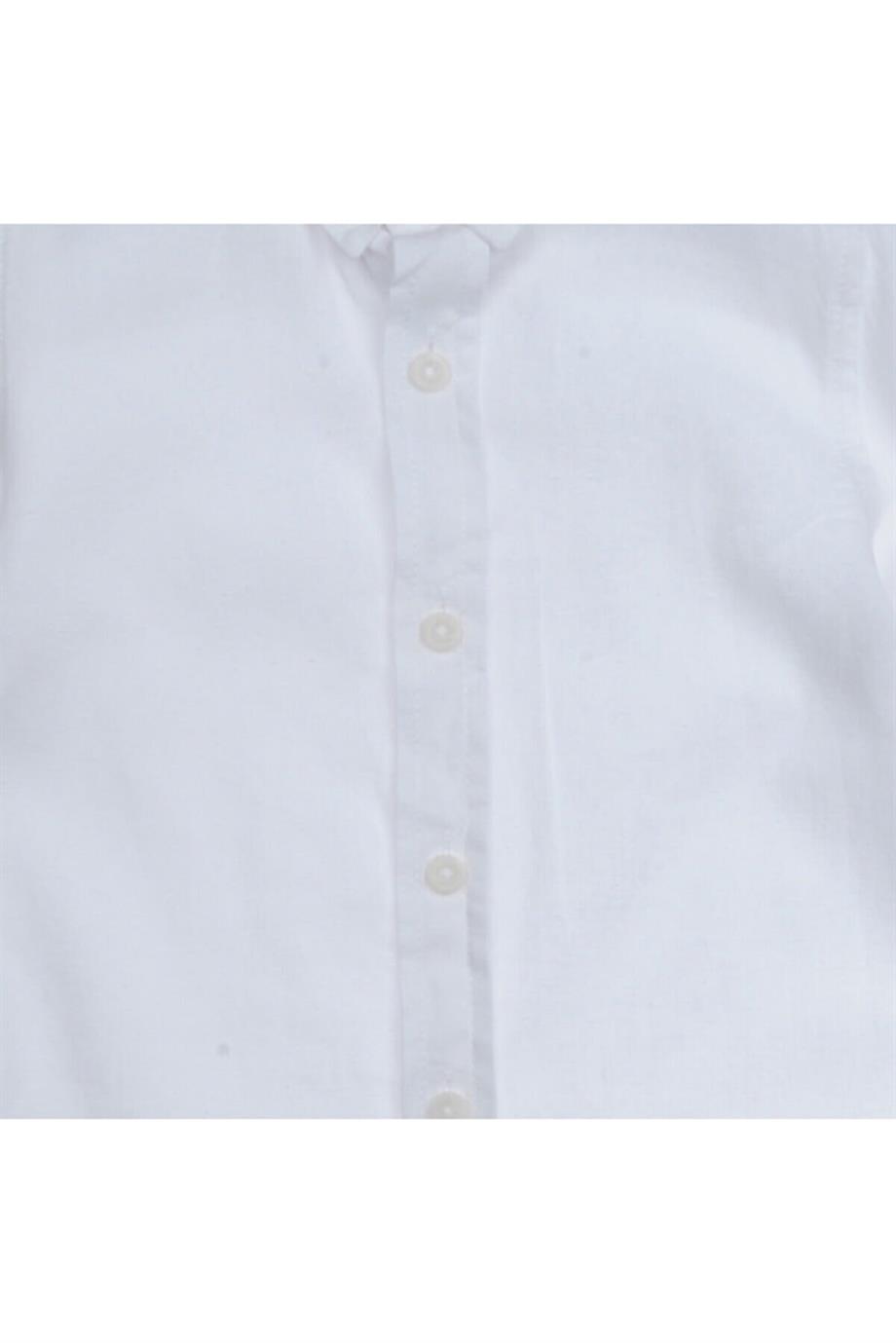 Panço Erkek Çocuk Basic Keten Gömlek 9931251 Ekru