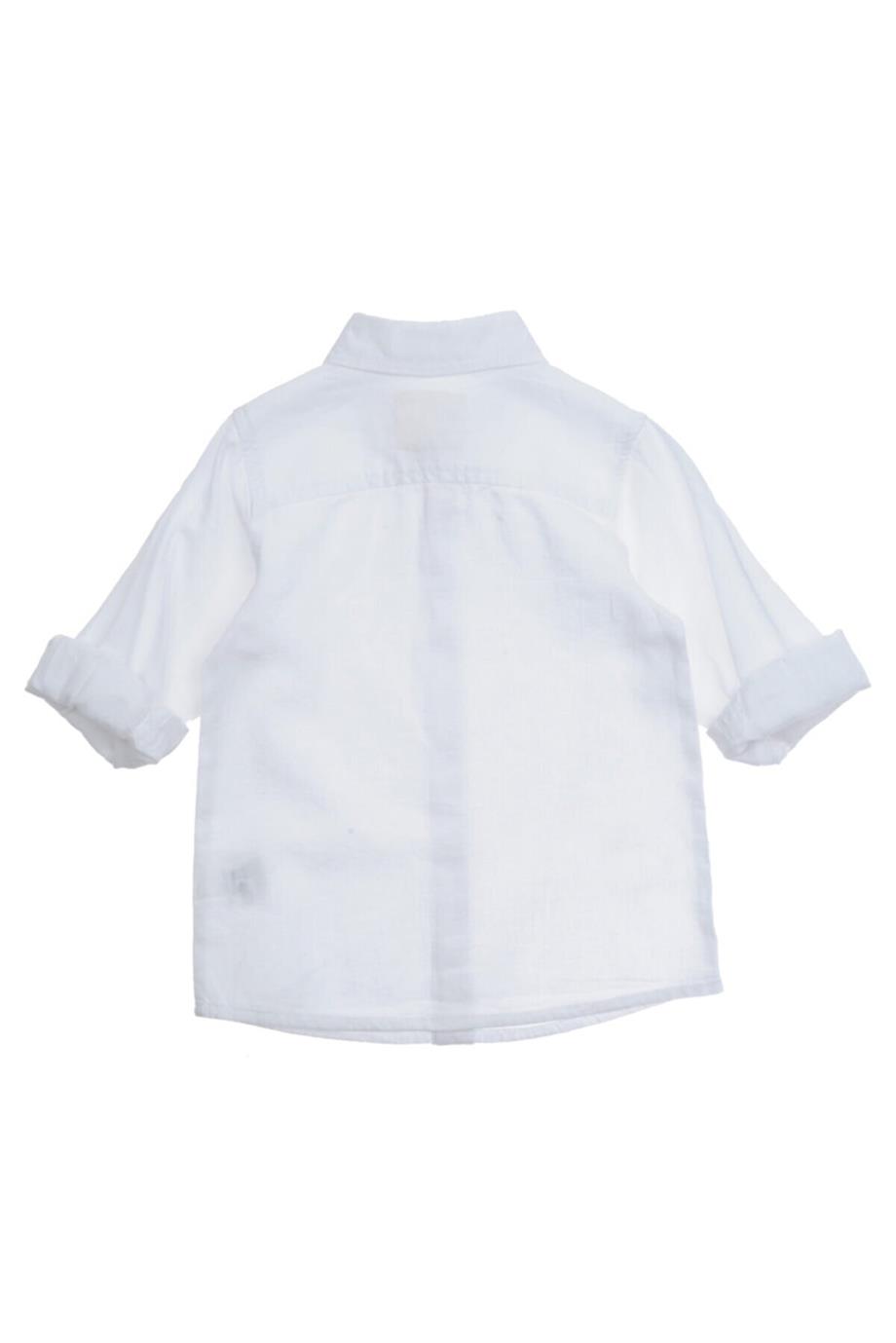 Panço Erkek Çocuk Basic Keten Gömlek 9931251 Ekru