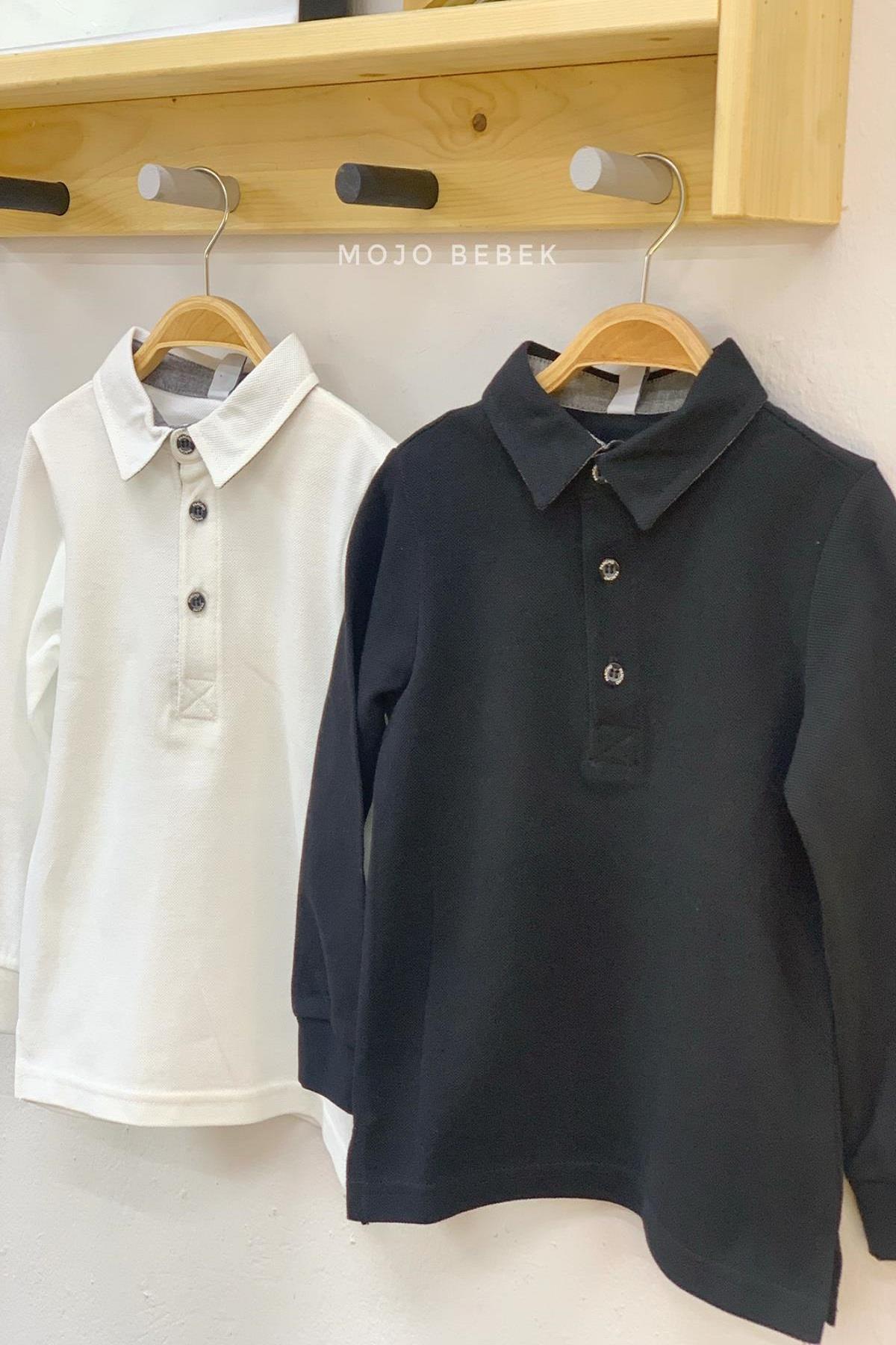 Panço Erkek Çocuk Lacoste Yakalı Uzun Kol T-shirt 9930851 Beyaz