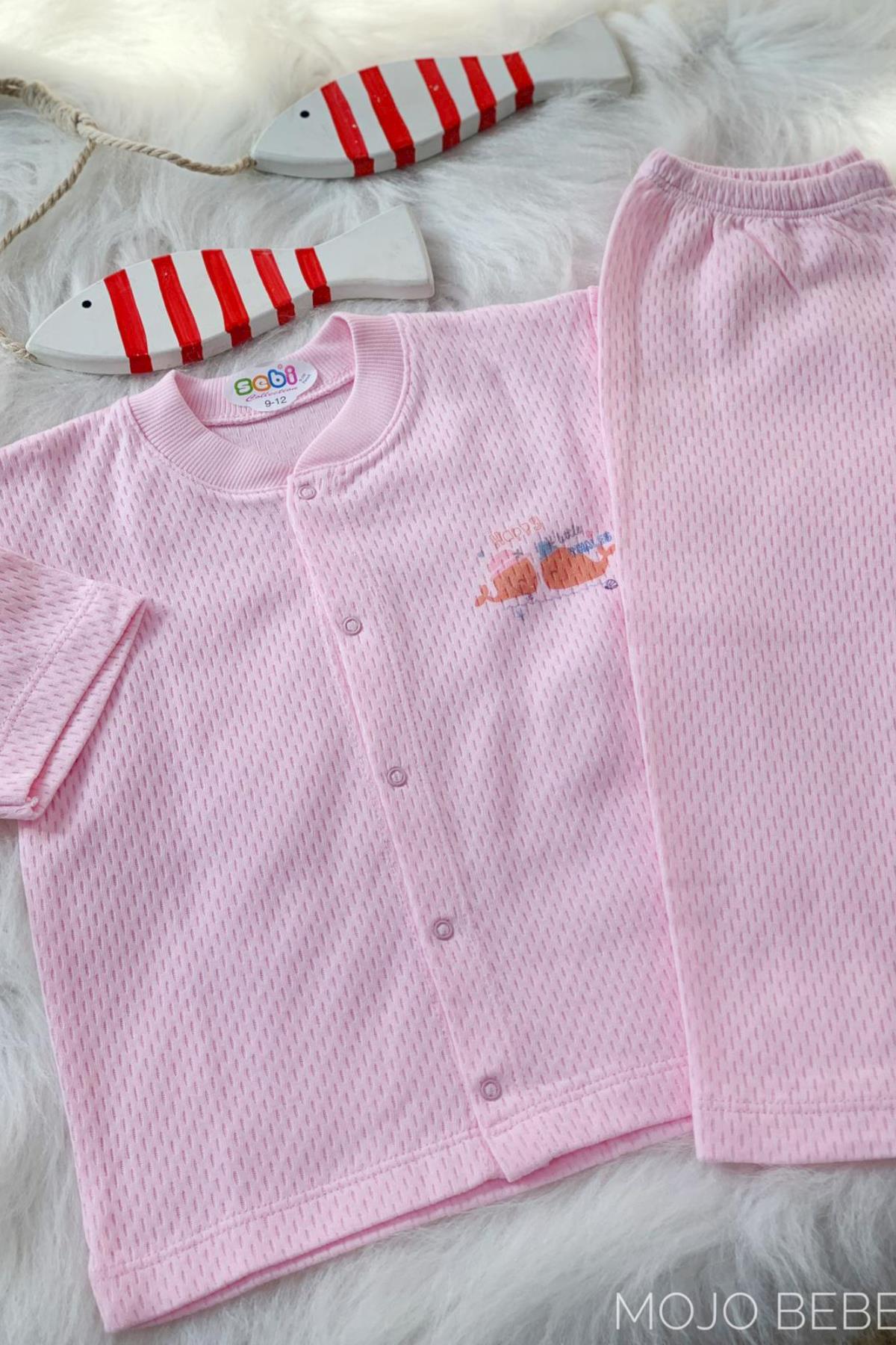 Sebi Bebek 3-12 Ay Kısa Kollu Jakarlı Pijama Takımı 9122