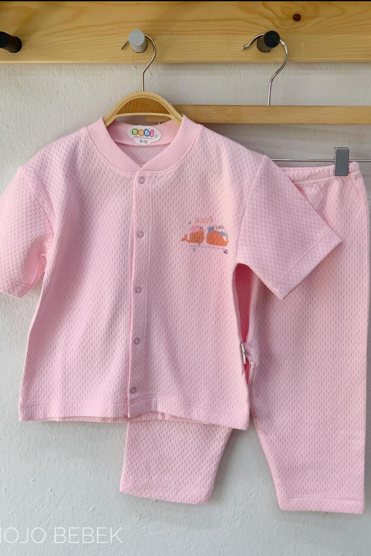 Sebi Bebek 3-12 Ay Kısa Kollu Jakarlı Pijama Takımı 9122
