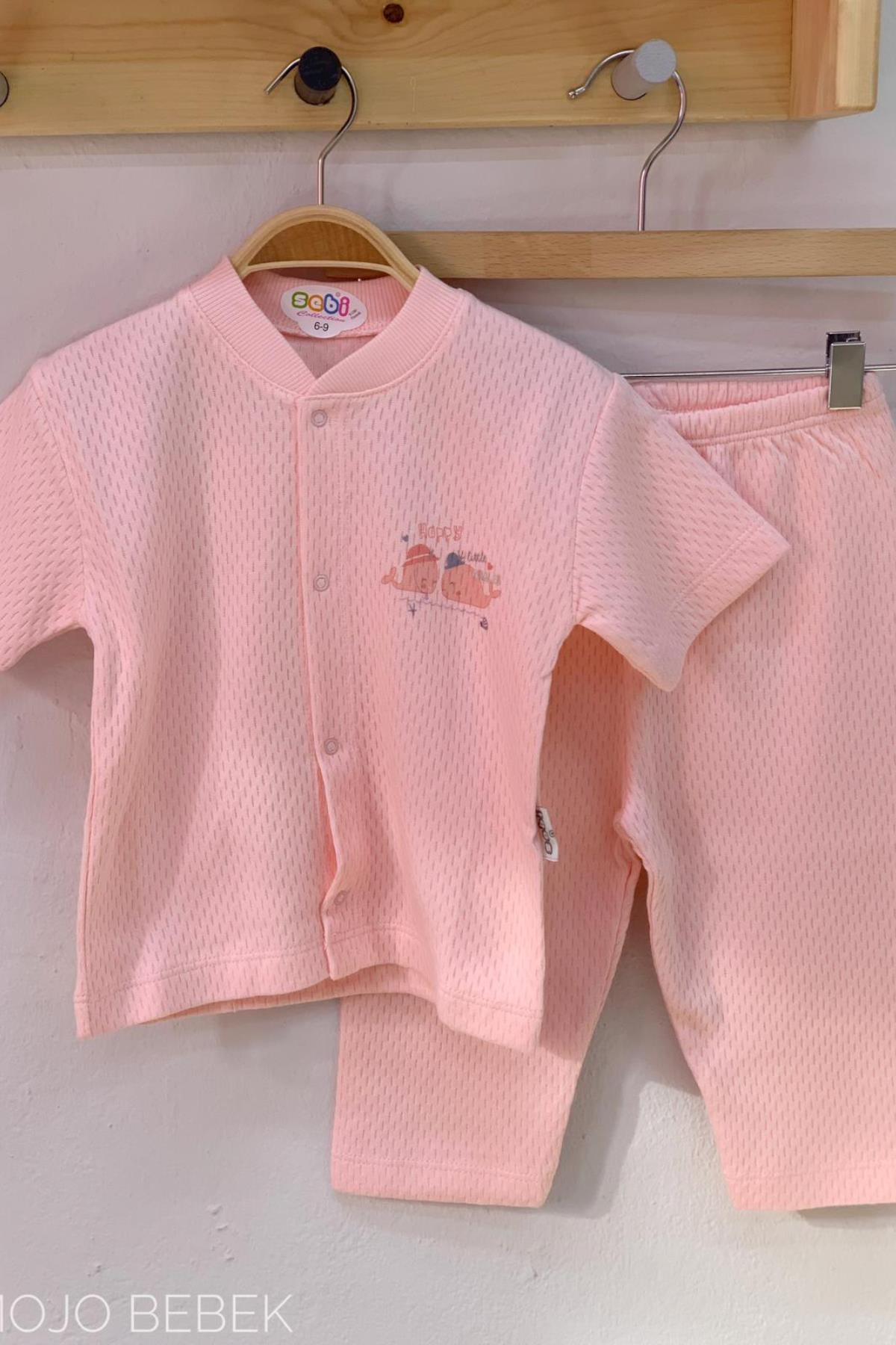 Sebi Bebek 3-12 Ay Kısa Kollu Jakarlı Pijama Takımı 9122
