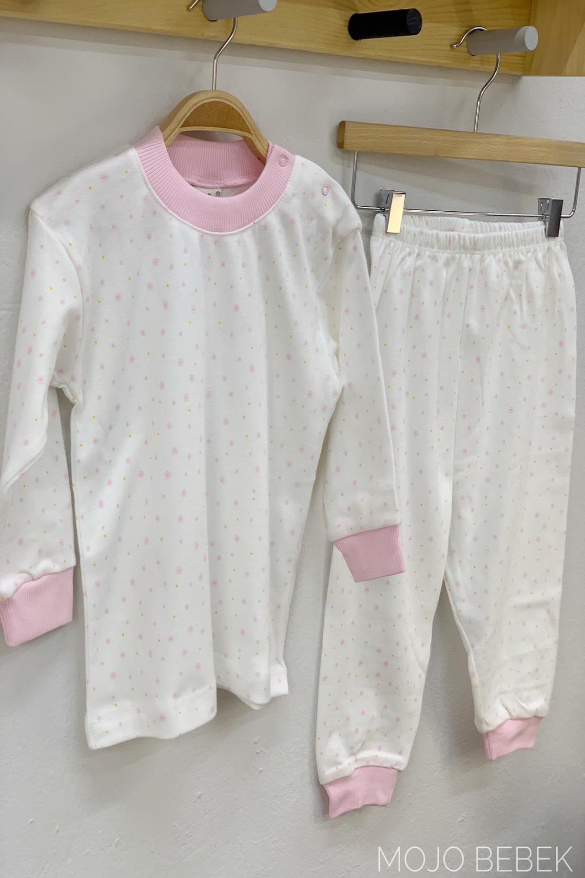 Sebi Kar Taneli Pijama Takımı 2230 Beyaz-Pembe